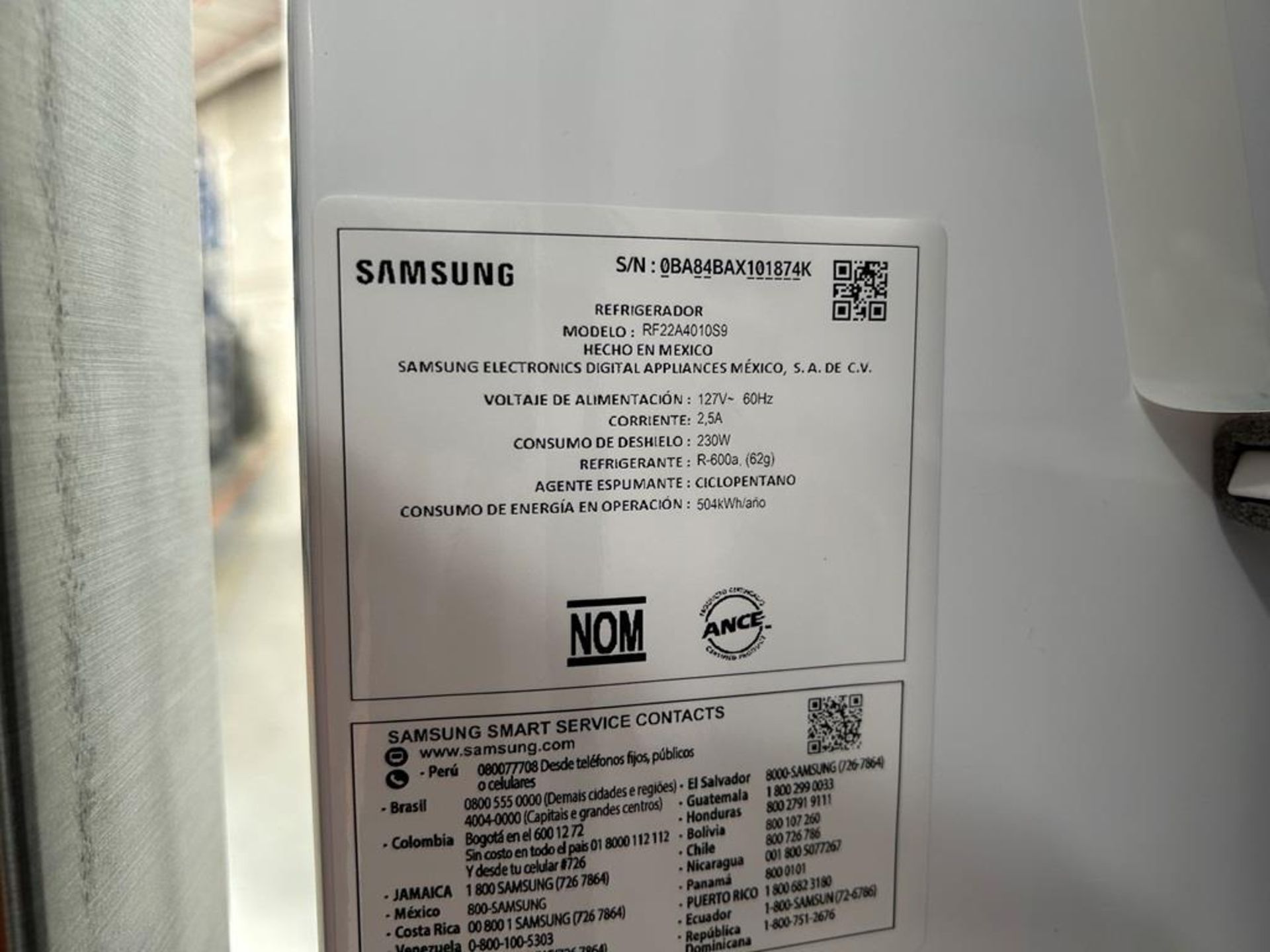 (NUEVO) Refrigerador Marca SAMSUNG, Modelo RF22A4010S9, Serie 01874K, Color GRIS - Image 9 of 11