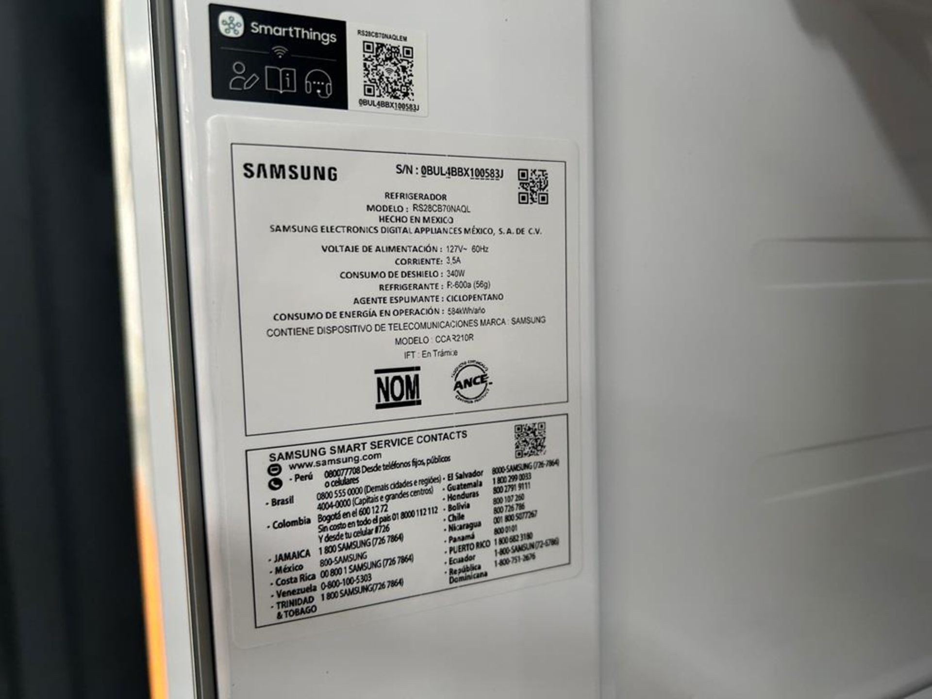 (NUEVO) Refrigerador Marca SAMSUNG, Modelo RS28CB70NAQL, Serie 100583, Color GRIS - Image 8 of 10