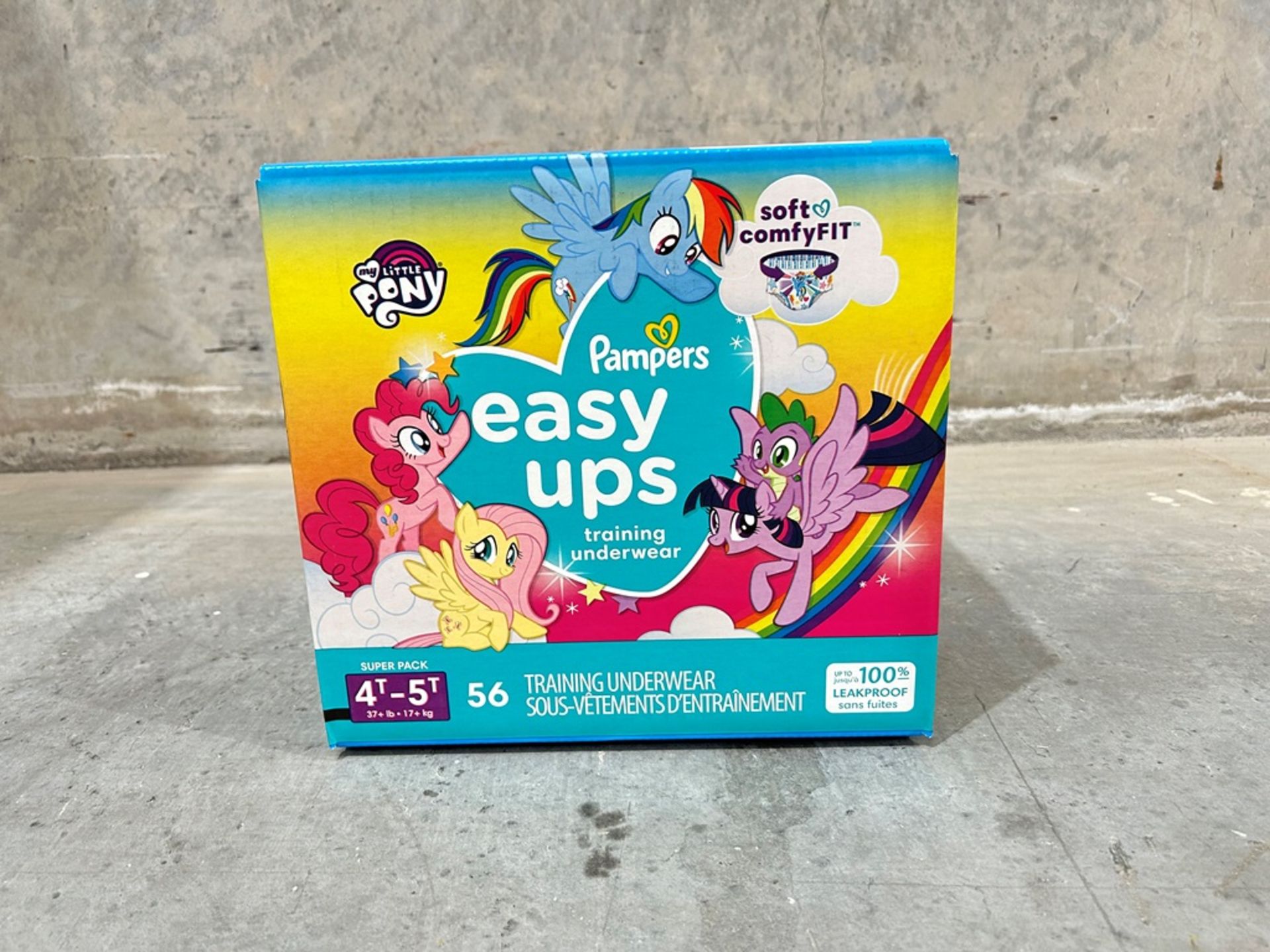 12 paquetes de pañales, My little pony, Marca Pampers etapa 4 y 5