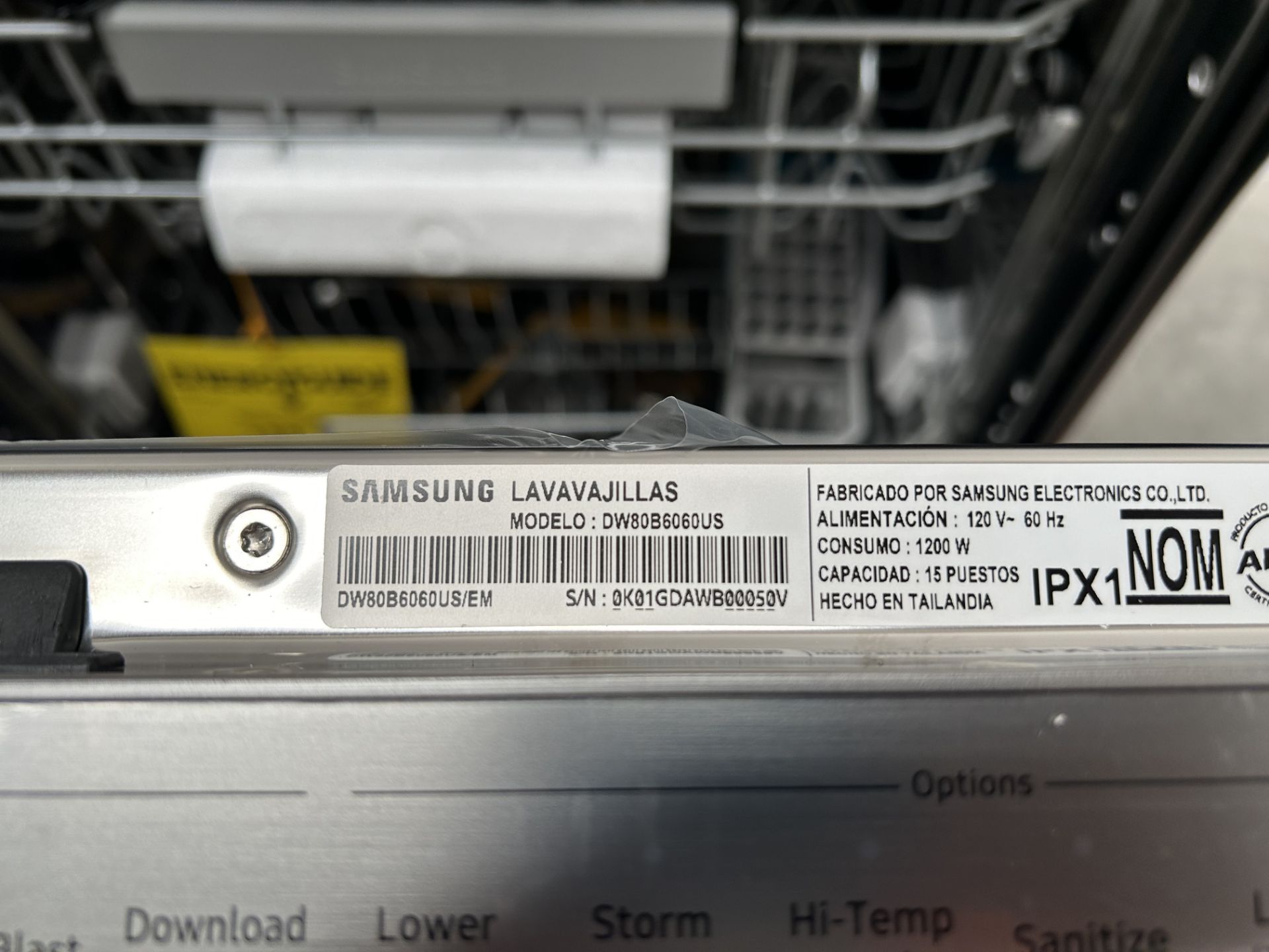 (NUEVO) Lavavajillas Marca SAMSUNG, Modelo DW80B6060US, Serie 00050V, Color GRIS - Image 5 of 7