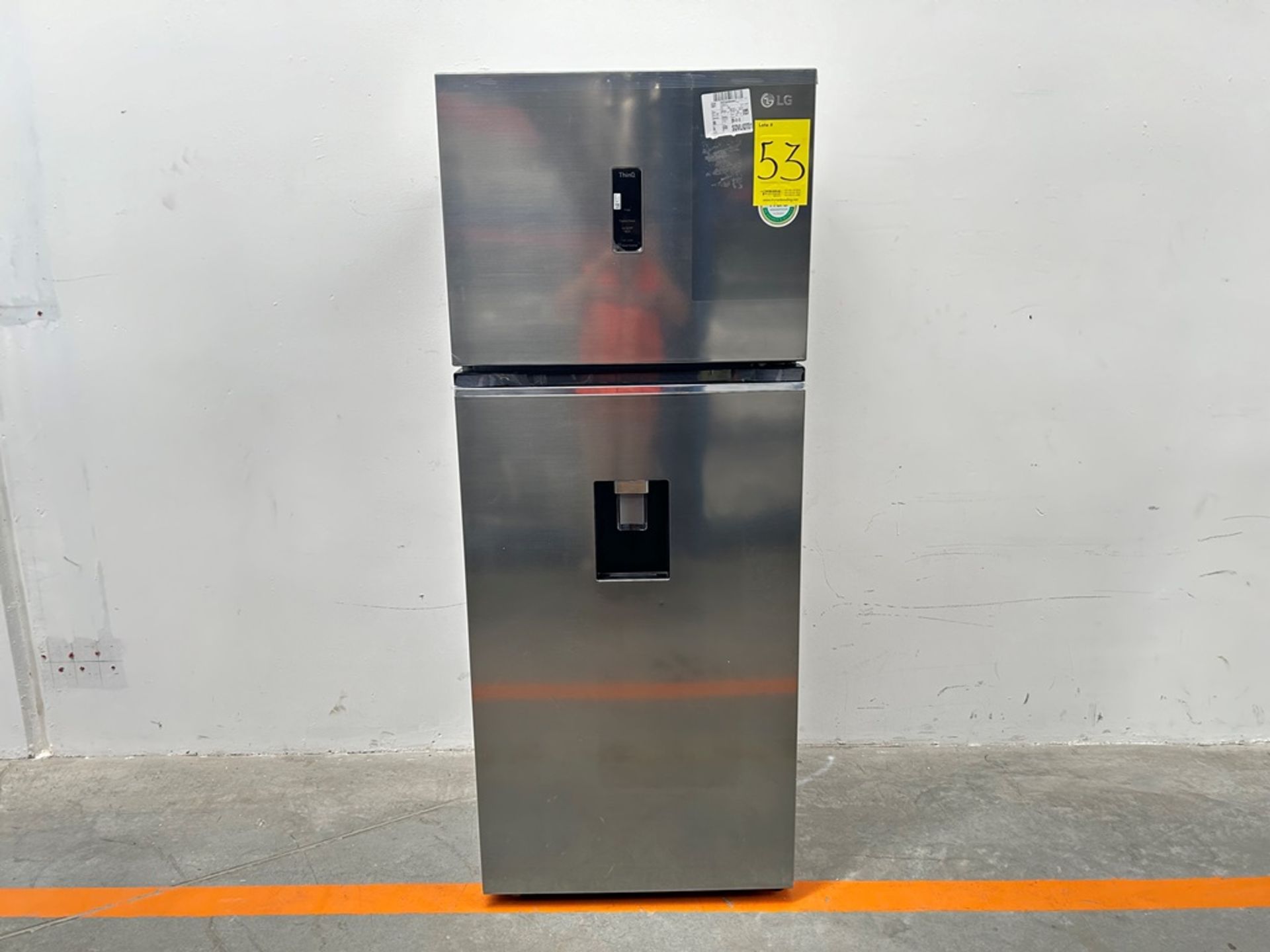 (NUEVO) Refrigerador con dispensador de agua Marca LG, Modelo VT40AWP, Serie 48304, Color GRIS