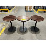 3 Mesas redondas bajas en Acero/Madera Color Café/Negro Medidas 60 cm de diámetro x 73.5 de alto (E