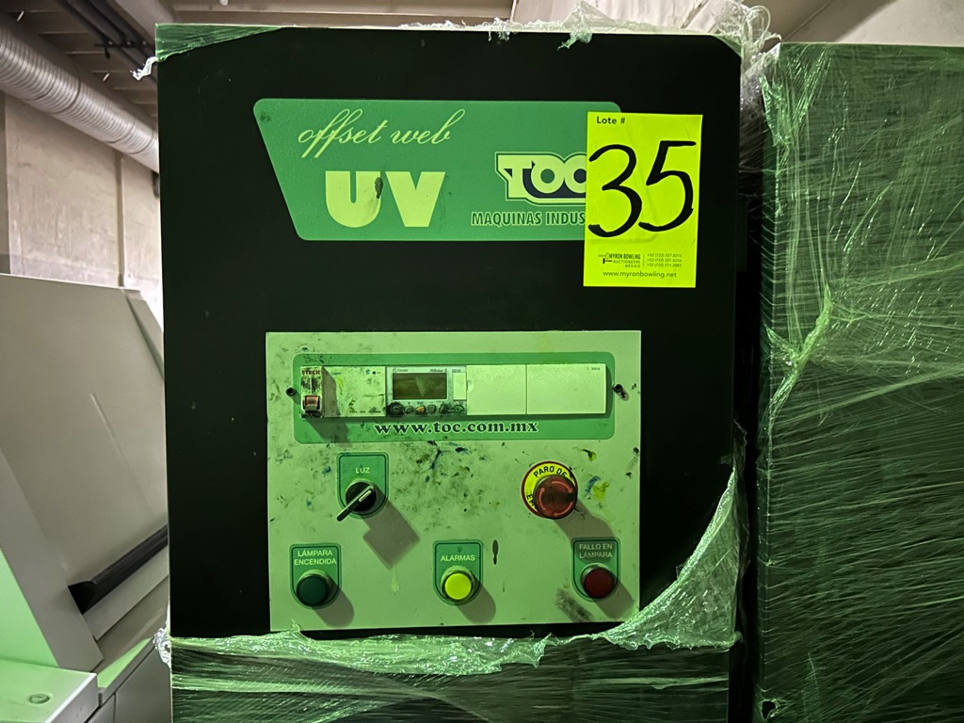 Sistema de curado y secado de tintas por UV, Marca TOC, Modelo Offset Web, No de serie SS, Año 2014 - Image 6 of 7