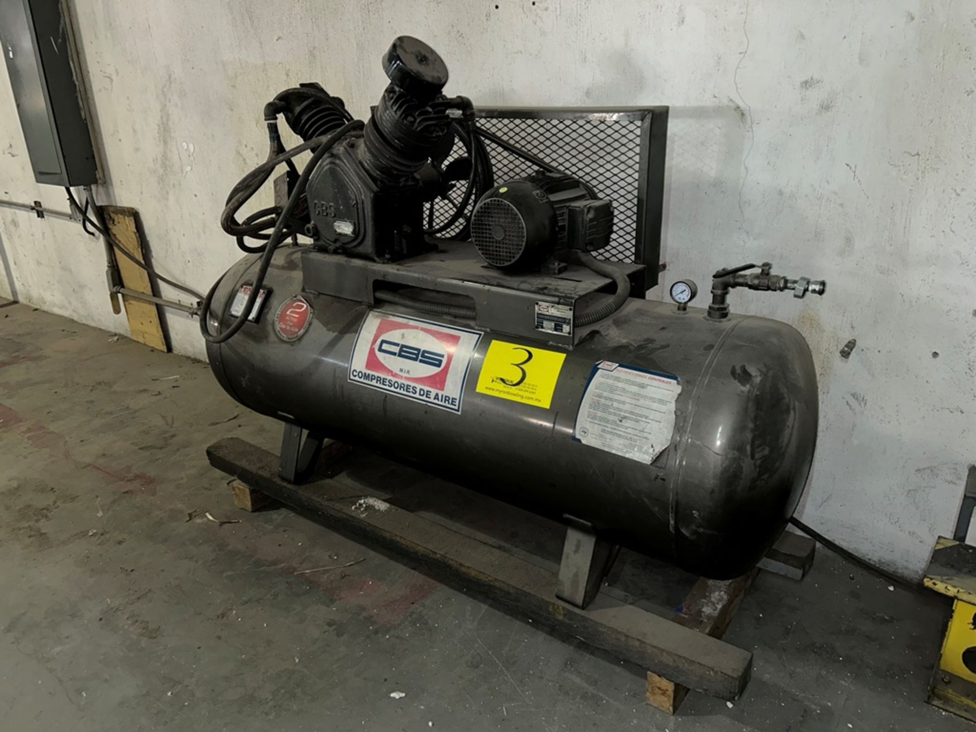 CBS Air Compressor, Model 5120531, Serial No. 506243531, Year 2005, 208-230/460V, 5 hp Weg motor, p - Image 2 of 11