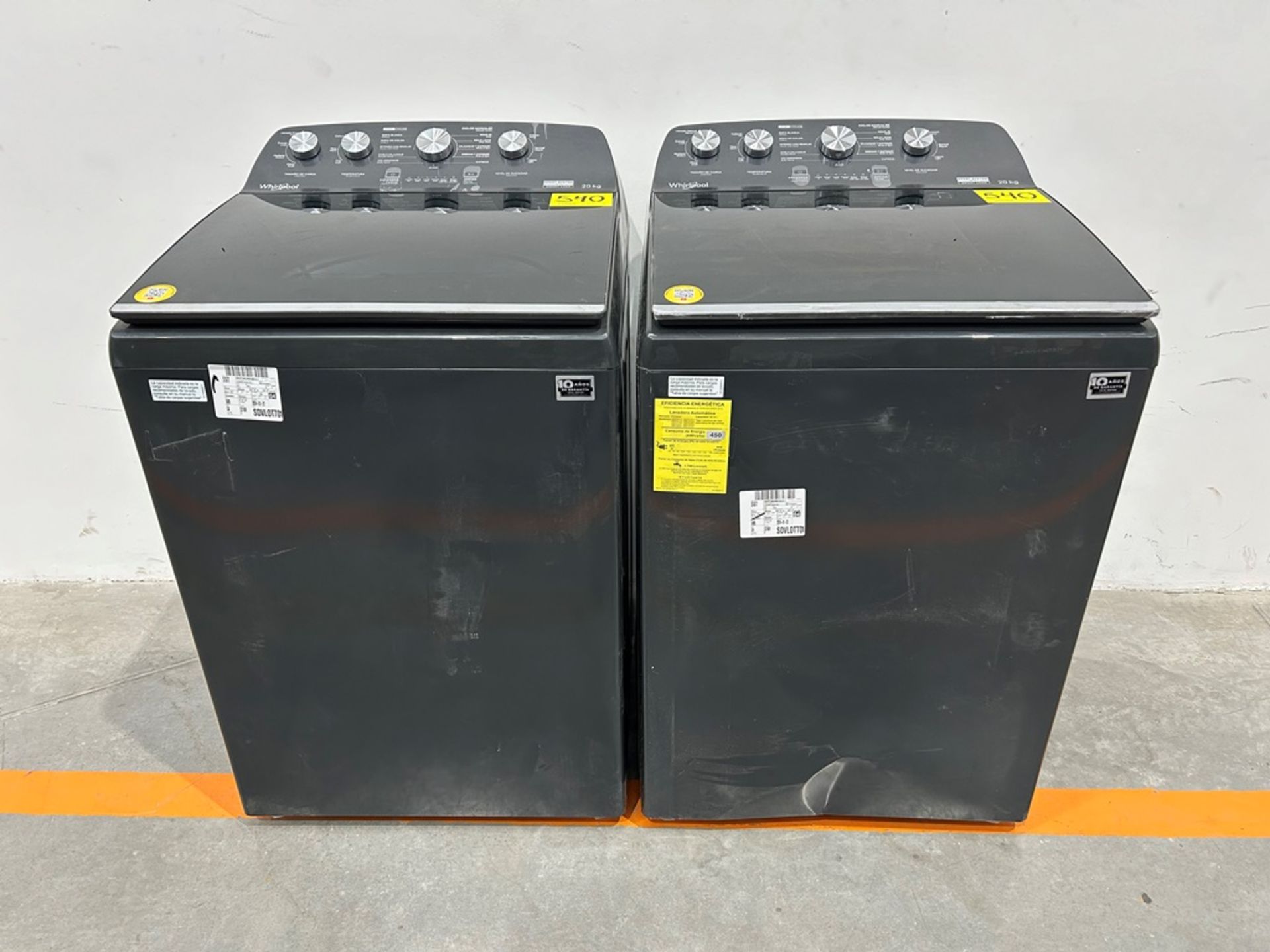 Lote de 2 lavadoras contiene: 1 Lavadora de 20KG Marca WHIRLPOOL, Modelo 8MWTW2024WLG0, Serie 90901