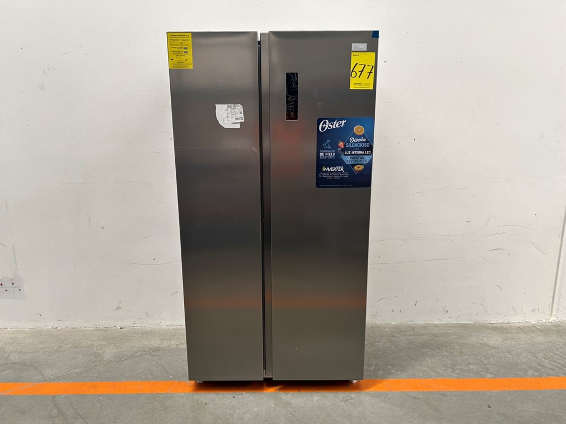 Refrigerador Marca OSTER Modelo OSSBSMV20SSEVI, Serie 160268, Color GRIS (Favor de inspeccionar)