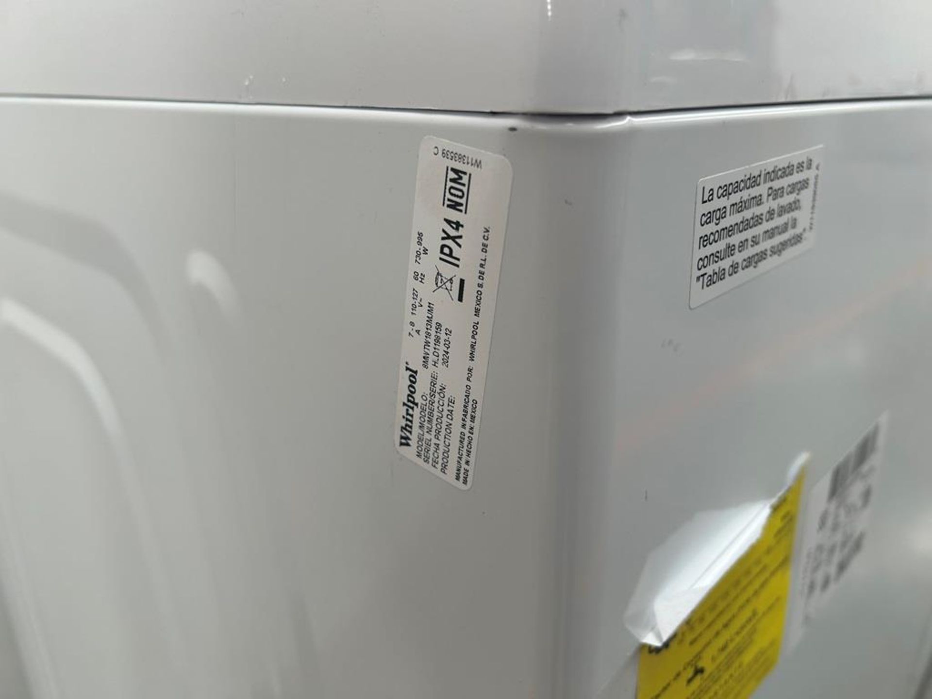 Lote de 2 lavadoras contiene: 1 Lavadora de 18 KG Marca WHIRLPOOL, Modelo 8MWTW1813MJM1 - Image 6 of 10