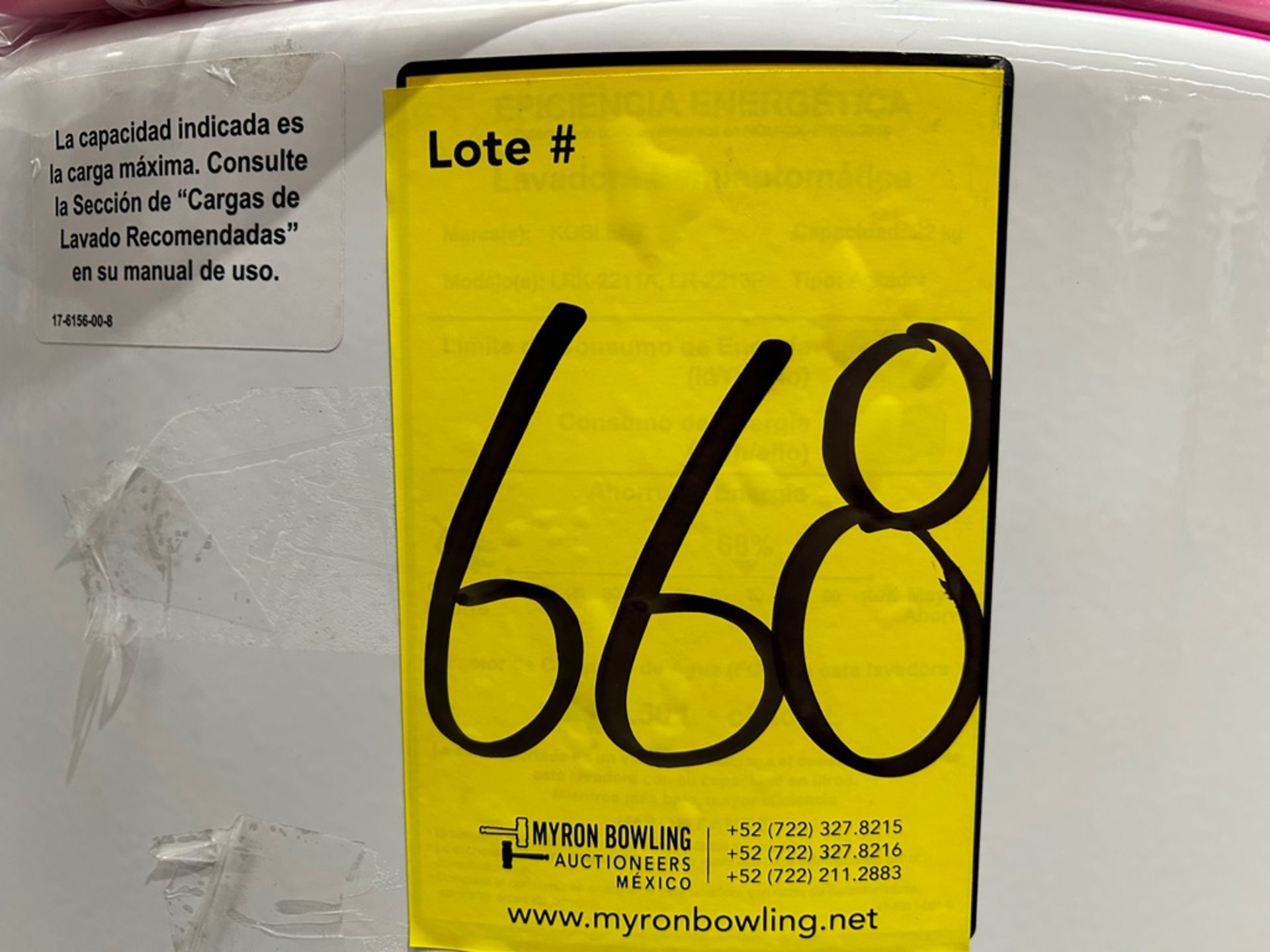 Lote de 2 lavadoras contiene: 1 Lavadora de 22 KG, Marca KOBLENZ, Modelo LRK2211A, Serie 24692, Col - Image 8 of 8