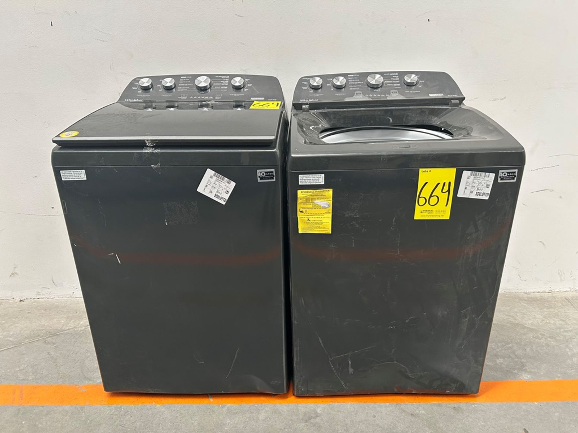 Lote de 2 lavadoras contiene: 1 Lavadora de 20 KG Marca WHIRLPOOL, Modelo 8MWTW2024WLG0, Serie 1043