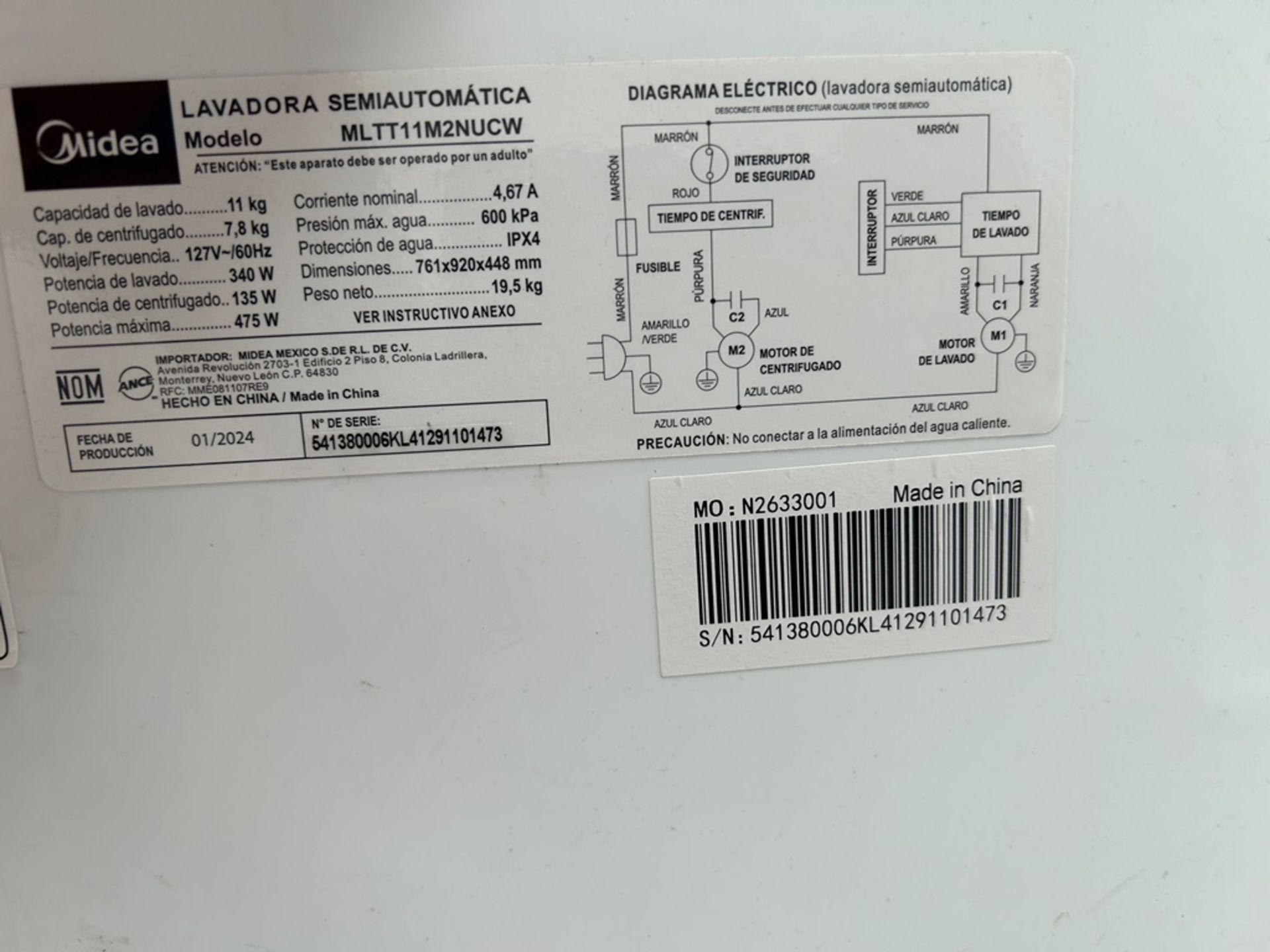 Lote de 3 lavadoras contiene: 1 Lavadora de 21 KG, Marca KOBLENZ, Modelo LRKF21P, Serie 31522, Colo - Image 5 of 13