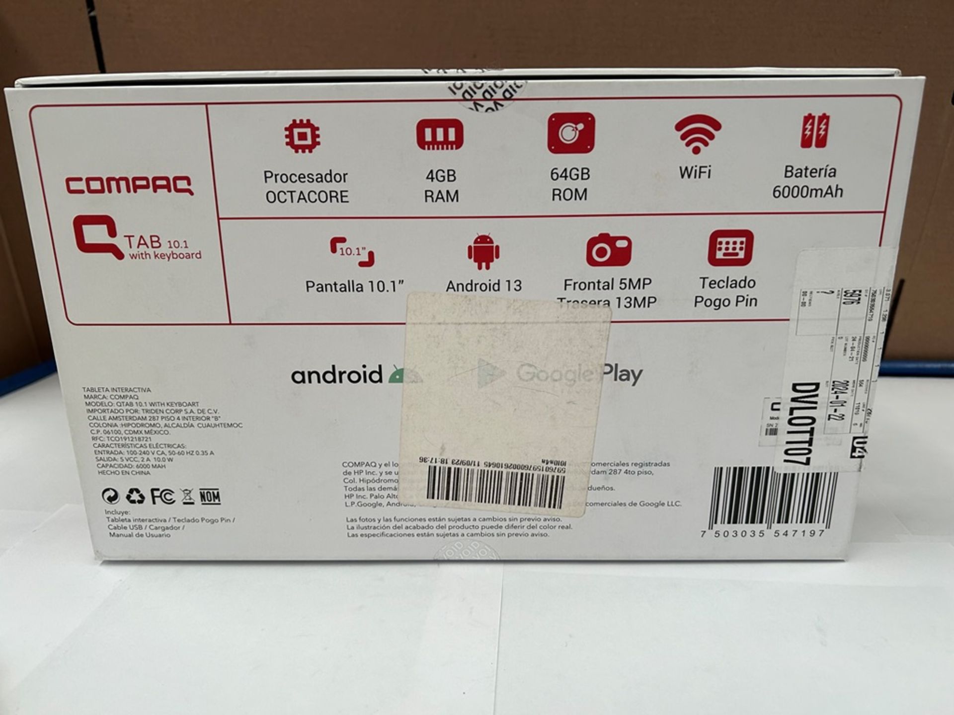 Tablet con teclado Marca COMPAQ, Modelo QTAB 10.1, 64 GB de almacenamiento, RAM de 4 GB (Equipo de - Image 6 of 8