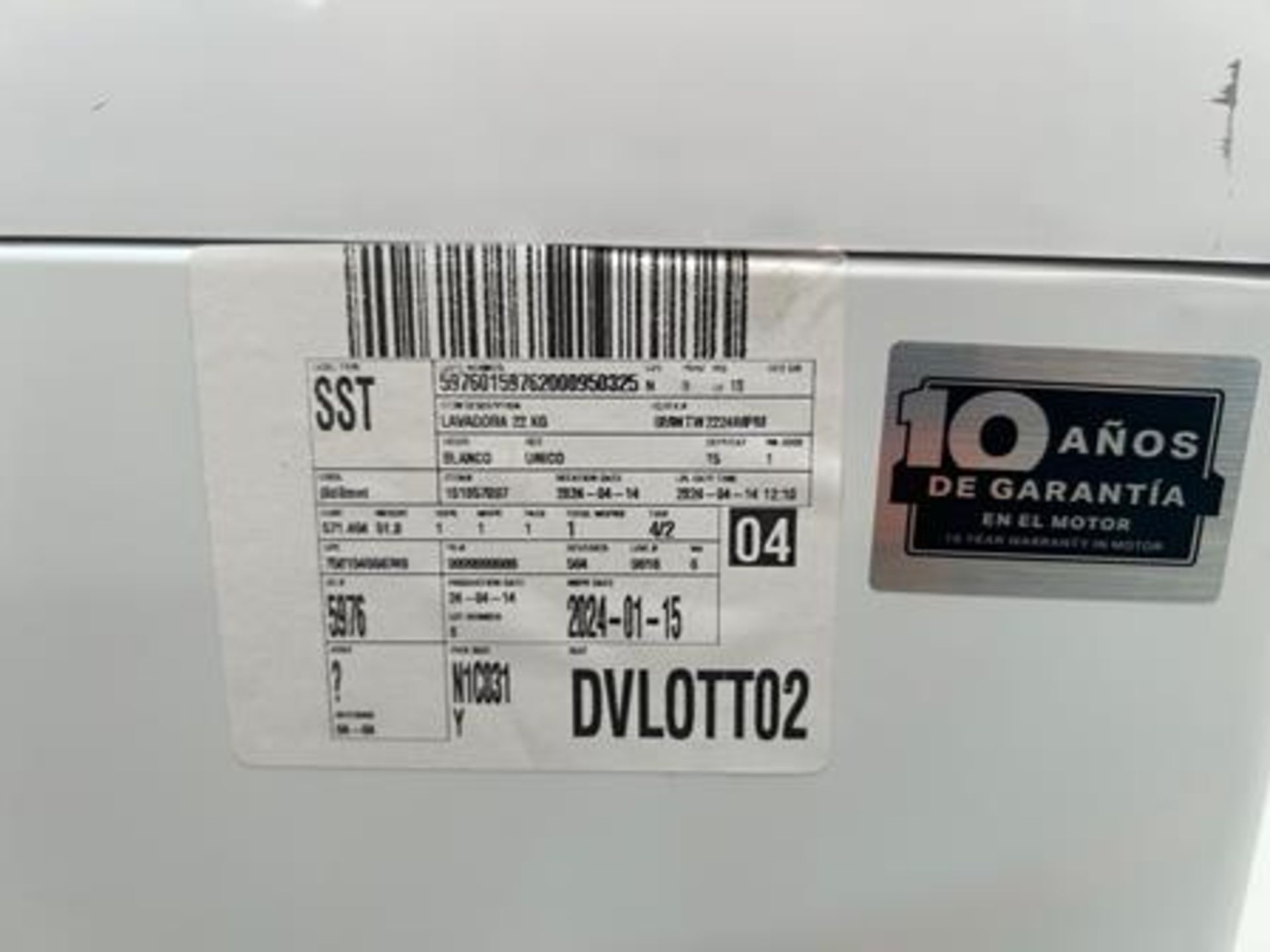 Lote de 2 lavadoras, Contiene: 1 lavadora de 20 Kg Marca WHIRLPOOL, Modelo 8MWTW2024WLG0, Serie 909 - Image 7 of 10