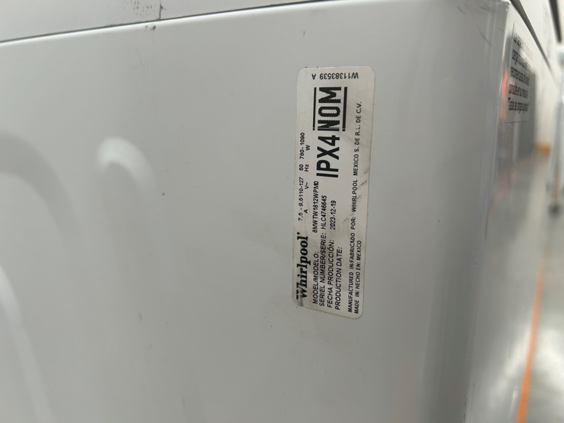 Lote de 2 lavadoras contiene: 1 Lavadora de 18 KG, Marca WHIRPOOL, Modelo 8MWTW1812WPM0, Serie 4664 - Image 7 of 11