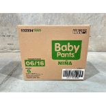 90 paquetes de Calzones entrenadores, Marca Baby pants para niña talla G (15 Cajas / 6 paquetes)