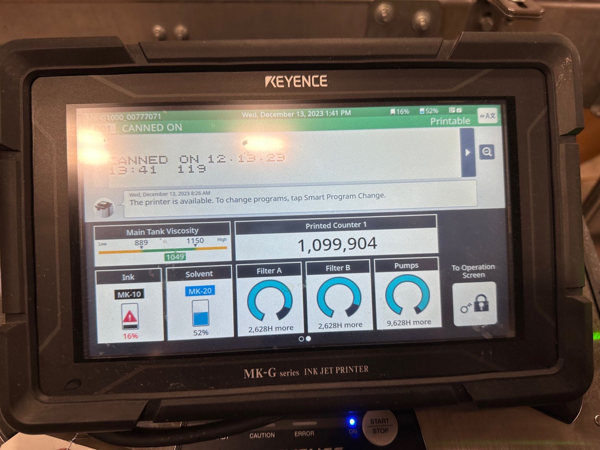 2023 Keyence MK-G1000 Ink Jet Printer, Rinsed and Shut Down by Keyence When Taken o | Rig Fee $100 - Image 3 of 5