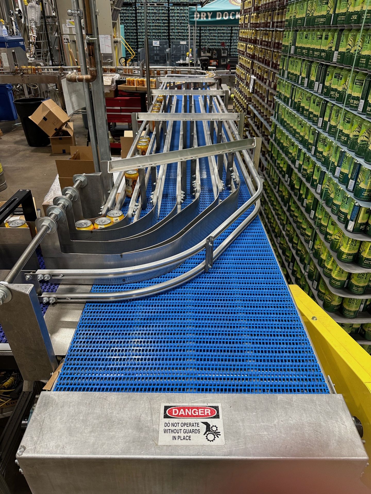 Blue Belt Conveyor with Lane Dividers over Stainless Steel Frame (Approx. 2' Belt a | Rig Fee $200 - Image 2 of 2