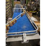 Blue Belt Conveyor with Lane Dividers over Stainless Steel Frame (Approx. 2' Belt a | Rig Fee $200
