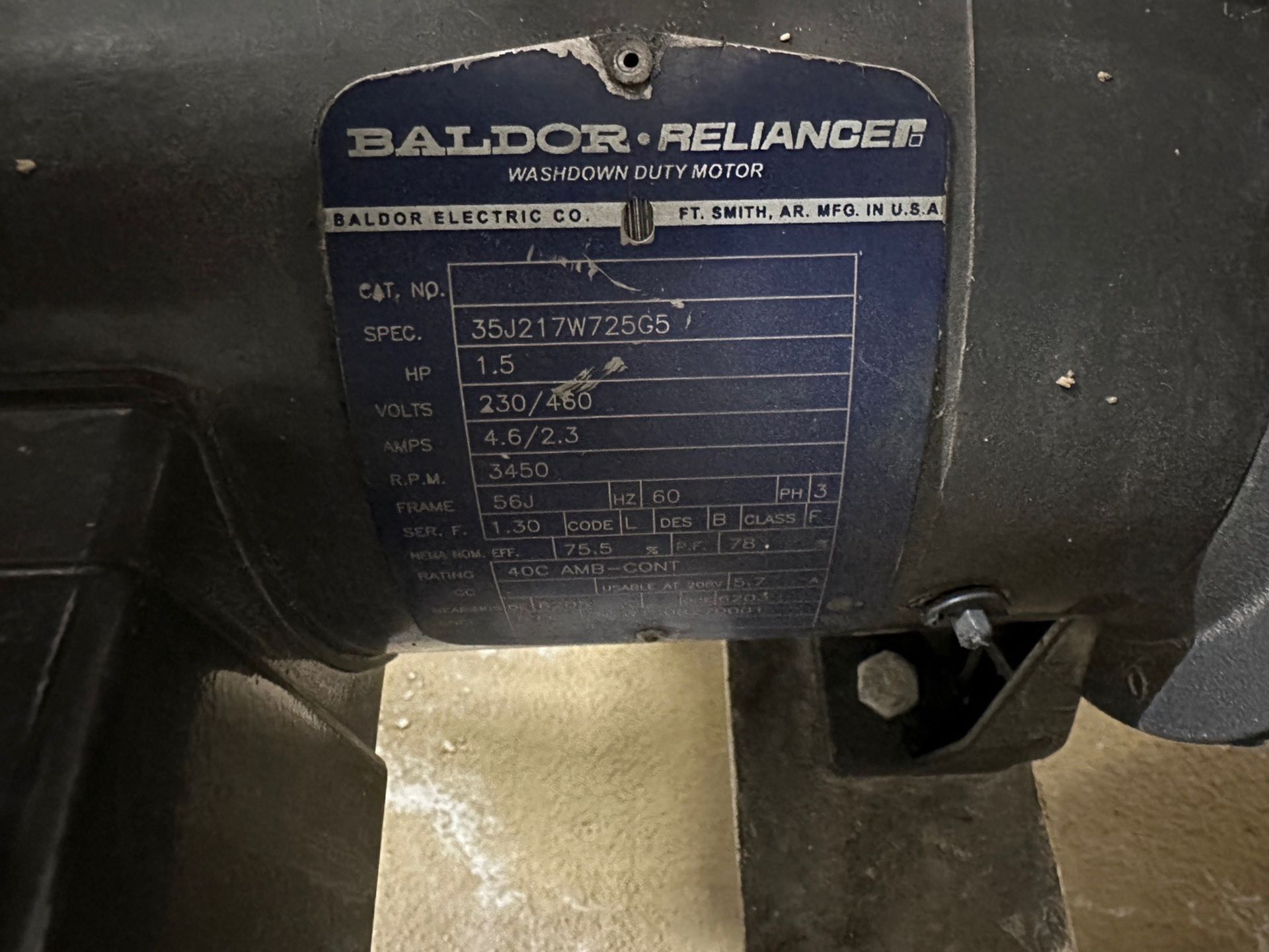 1.5 HP Baldor Reliance Washdown Motor with AMPCO Centrifugal Pump | Rig Fee $50 - Image 2 of 4