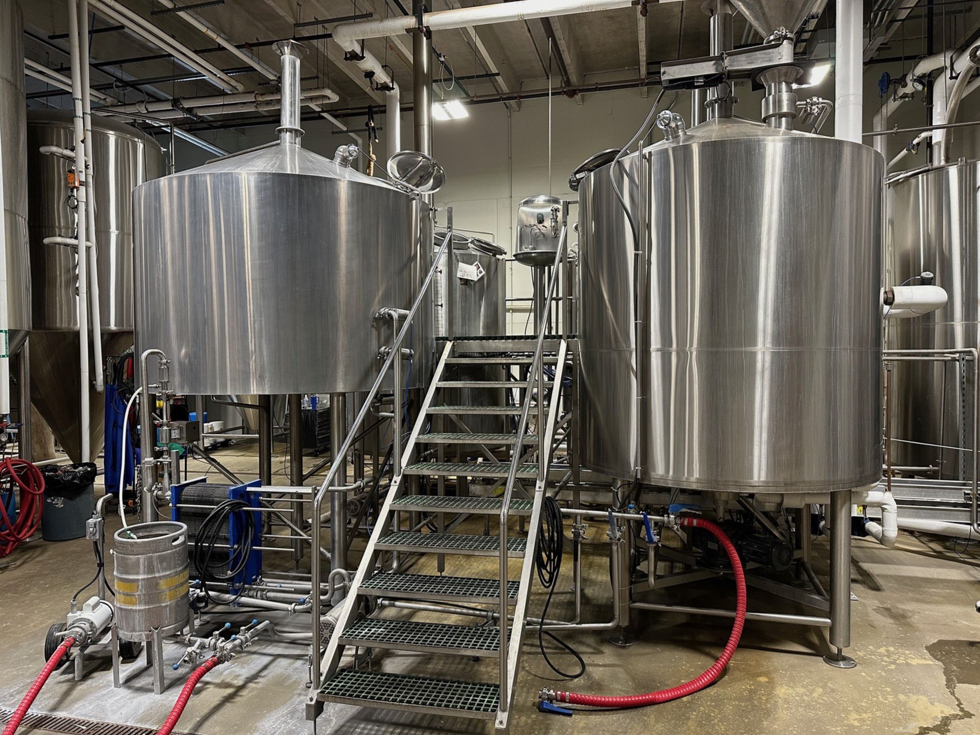 Newlands 4-Vessel 40 BBL Stainless Steel Brewhouse - Mash Mixer (Approx. 7' Diamete | Rig Fee $8500