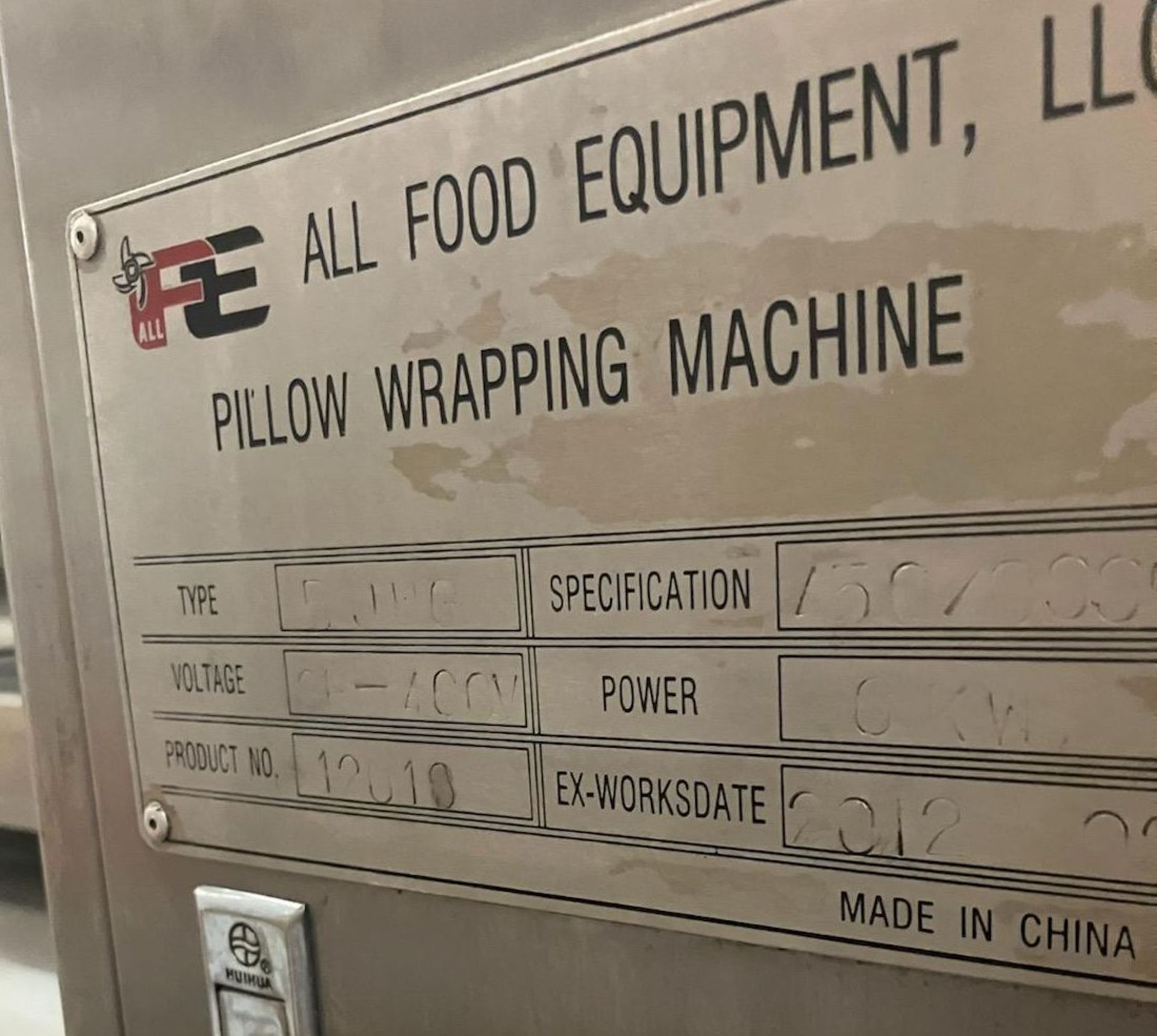 All Food Equipment (AFE) Pillow Wrapping Machine / Tray Wrapper, 480 VAC / 3 Phase | Rig Fee $100 - Bild 7 aus 7