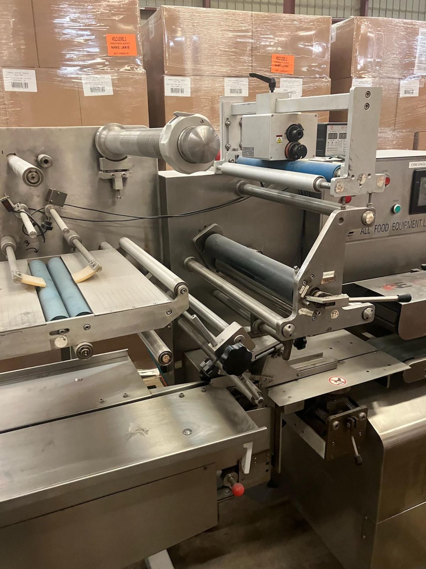 All Food Equipment (AFE) Pillow Wrapping Machine / Tray Wrapper, 480 VAC / 3 Phase | Rig Fee $100