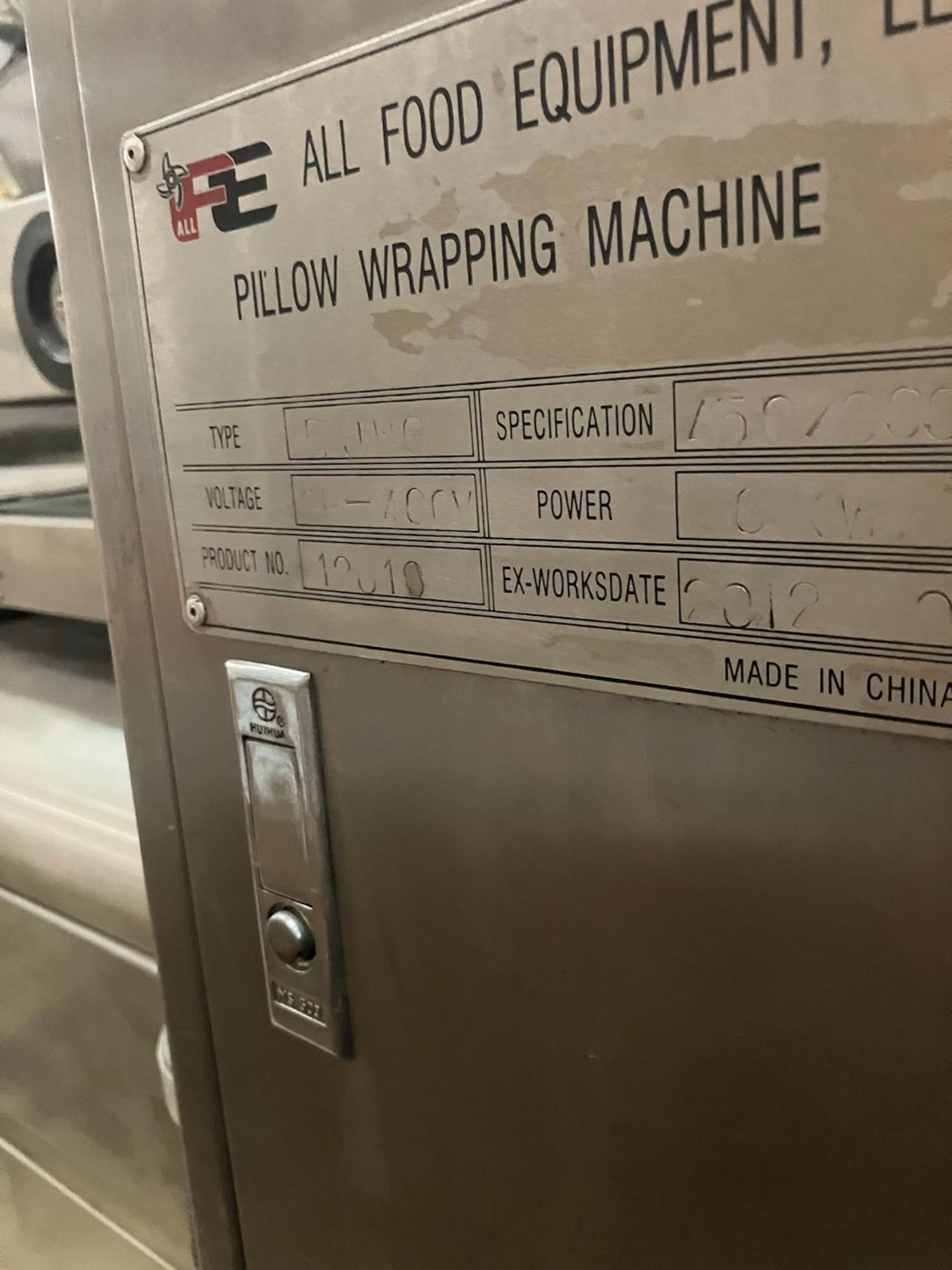 All Food Equipment (AFE) Pillow Wrapping Machine / Tray Wrapper, 480 VAC / 3 Phase | Rig Fee $100 - Bild 2 aus 7