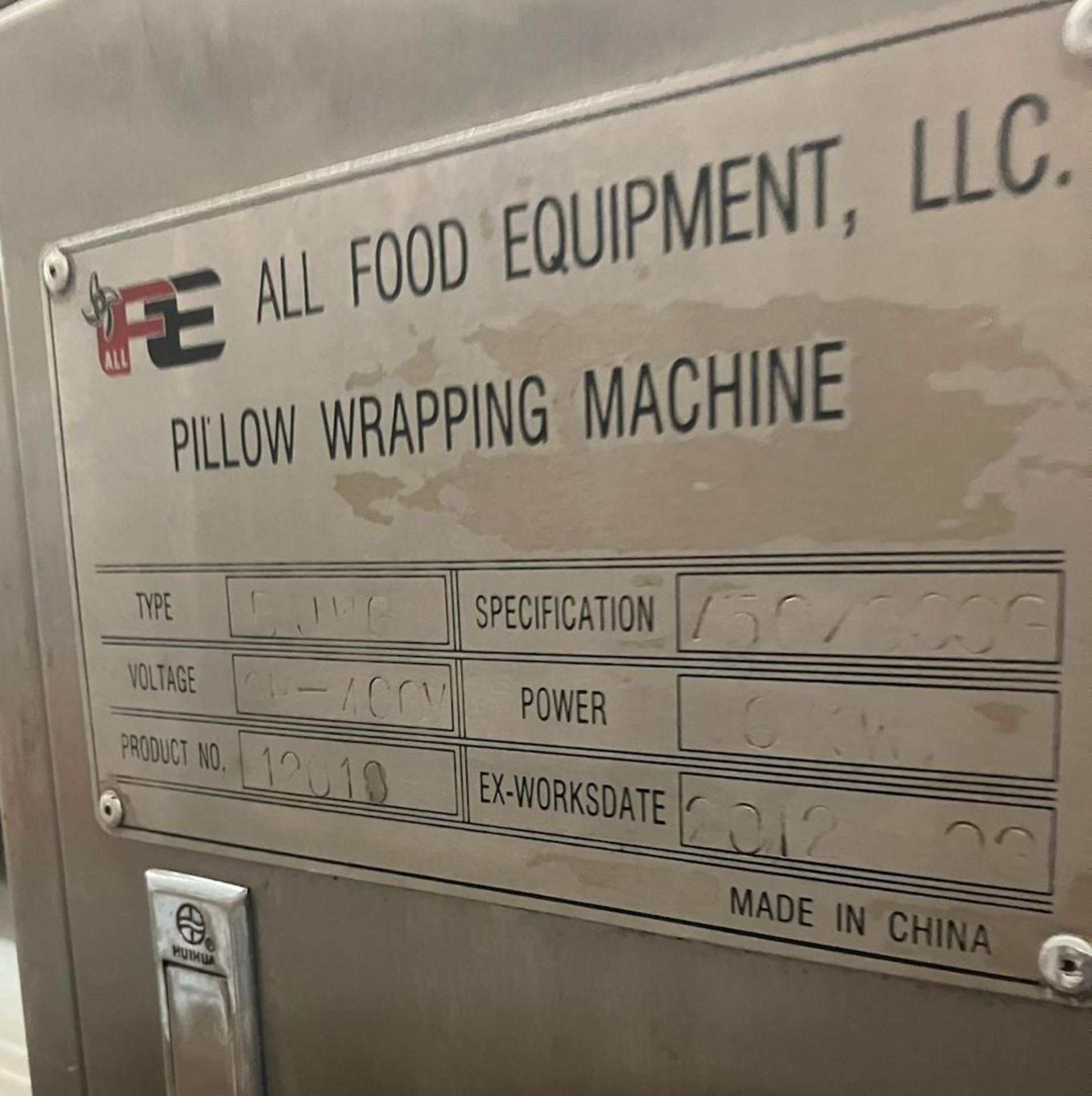 All Food Equipment (AFE) Pillow Wrapping Machine / Tray Wrapper, 480 VAC / 3 Phase | Rig Fee $100 - Bild 6 aus 7