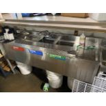 Advance Tabco 3-Basin Underbar Sink with Faucet and Two Drainboards - 60" X 18 3/4" | Rig Fee $175