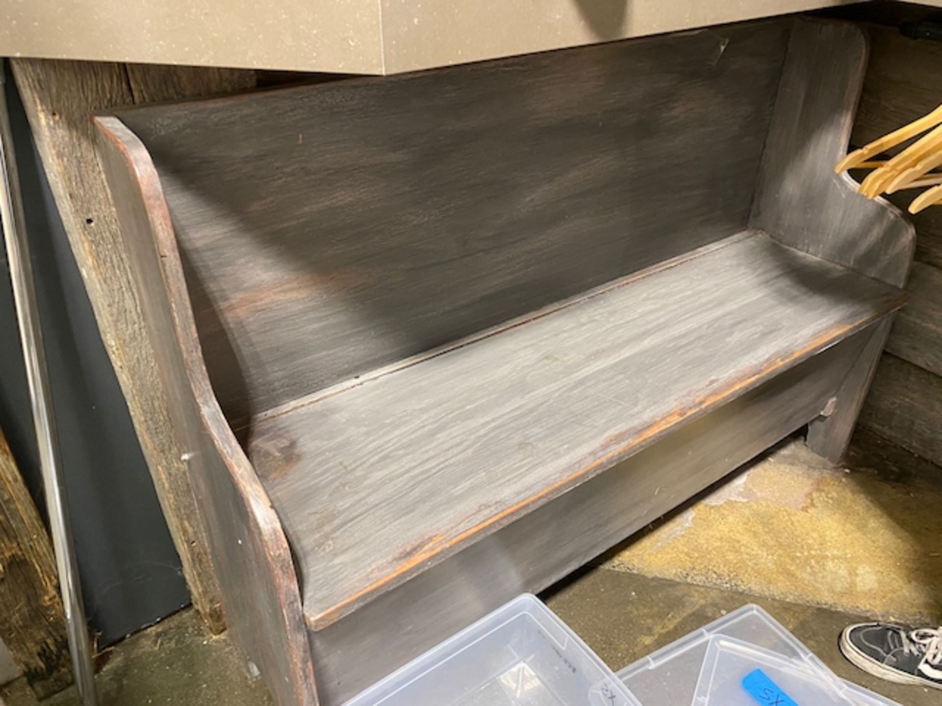 Wooden Bench with Storage | Rig Fee $15