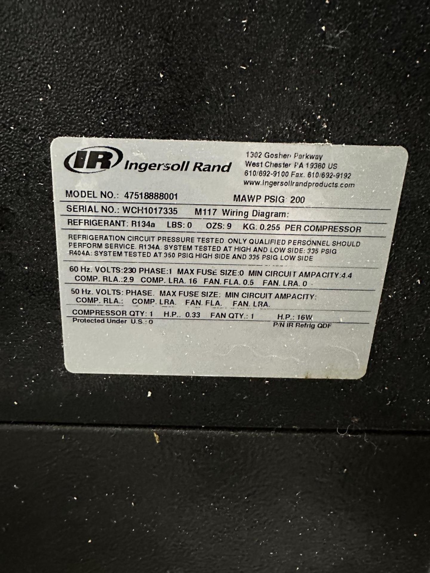 Ingersoll Rand R11N Rotary Screw Tank Mounted Air Compressor s/n WCH1017335, 13,600 | Rig Fee $700 - Image 2 of 3
