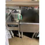 SL-HS-12 Stainless Steel Underbar Hand Sink with Splash Mount Faucet - 12" X 18" - | Rig Fee $500