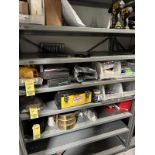 Asst. Bins, (3) Sections Steel Shelving, Spare Parts