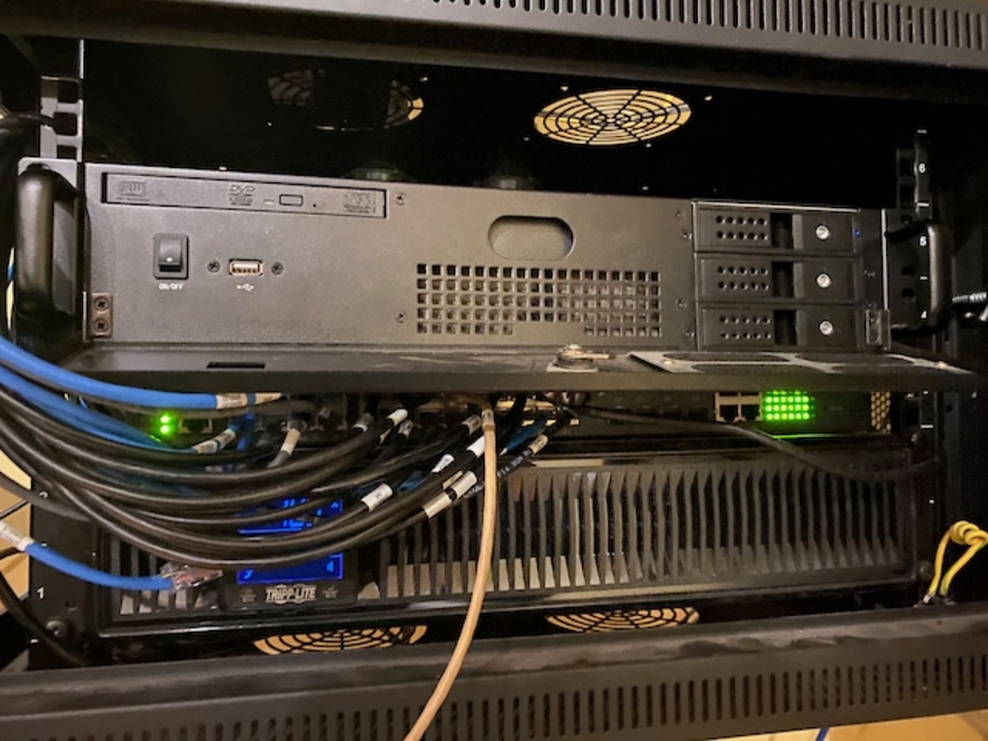 Server Rack and Network Equipment with Wireless Router, Monitor, Patch Cable | Rig Fee $75 - Image 3 of 4