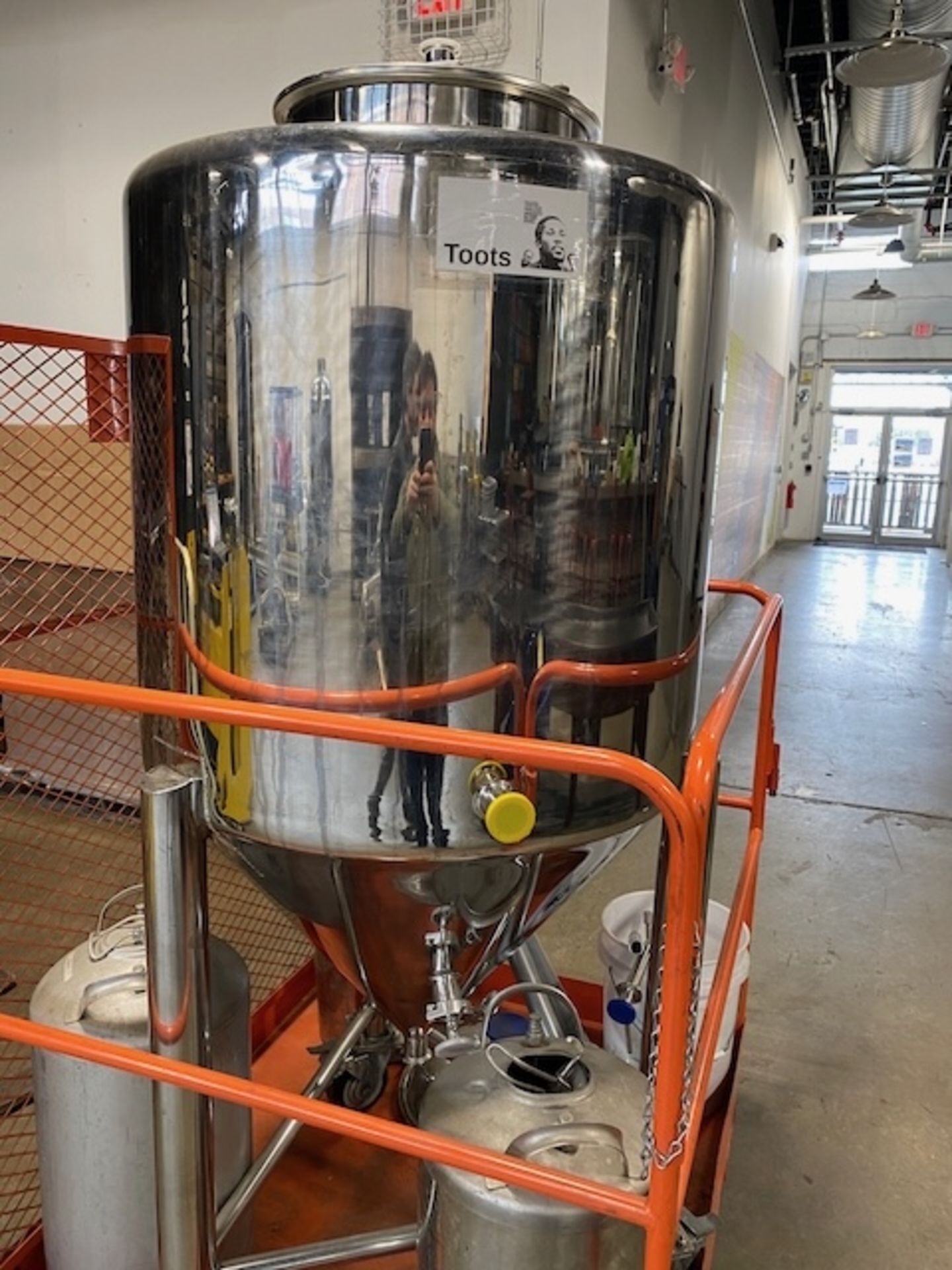 3 BBL Single-Wall Fermenter with Internal Glycol Coil, On Casters | Rig Fee $100