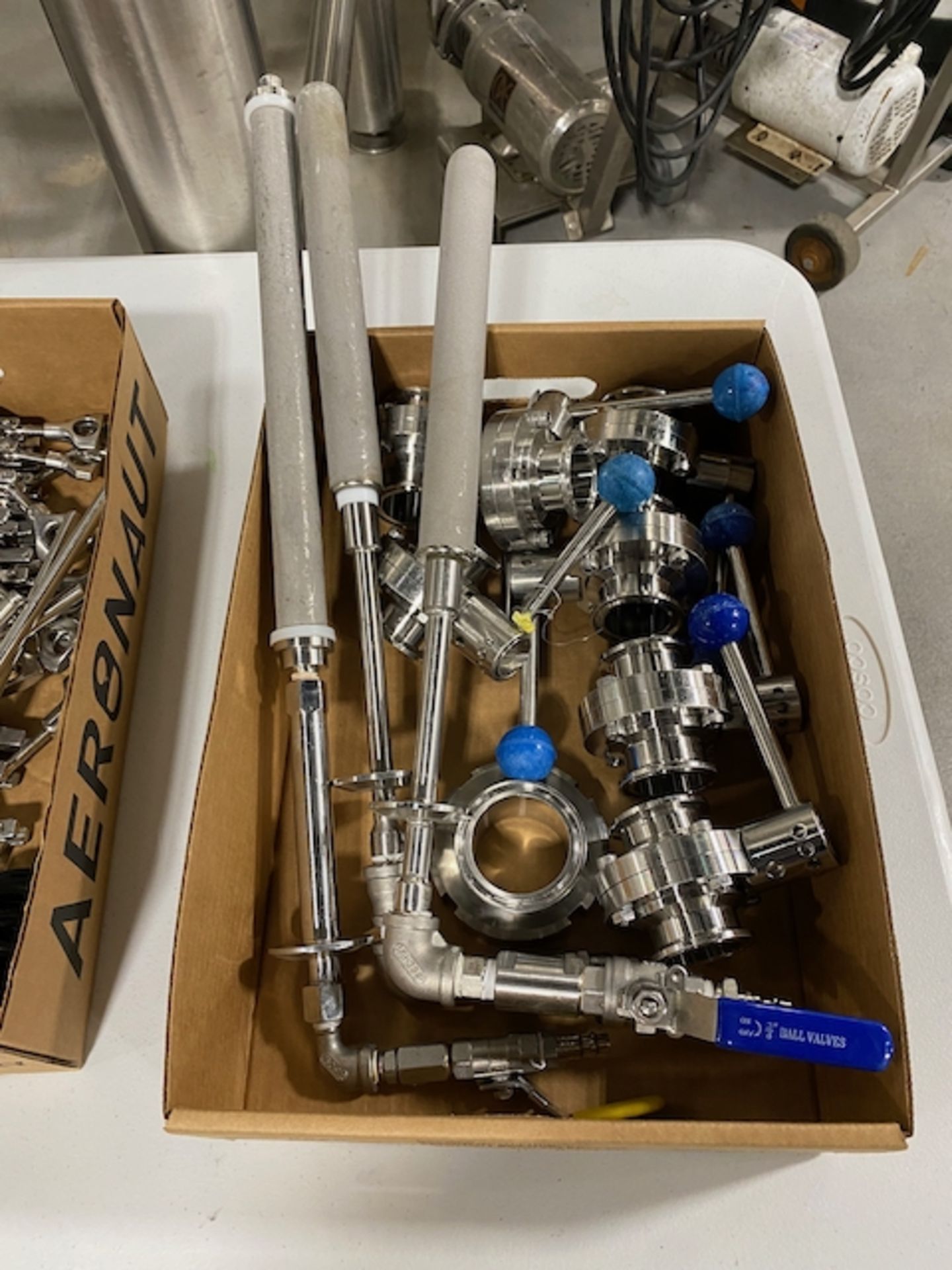 Lot of Carbonation Stones and Butterfly Valves | Rig Fee $15