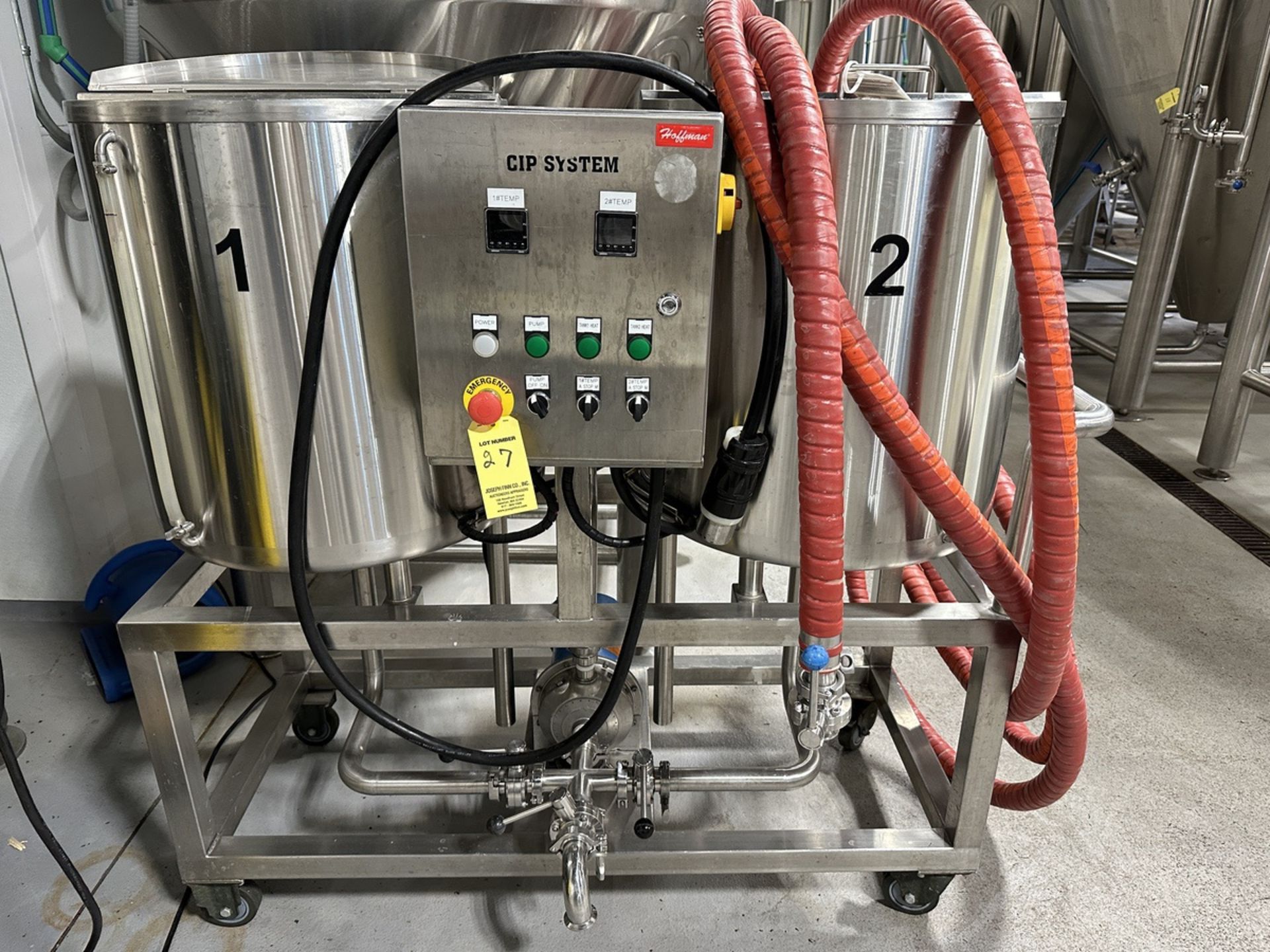 Hoffman 150L (2) Tank Heated CIP System, Dual Temp. Controls, Portable | Rig Fee $350