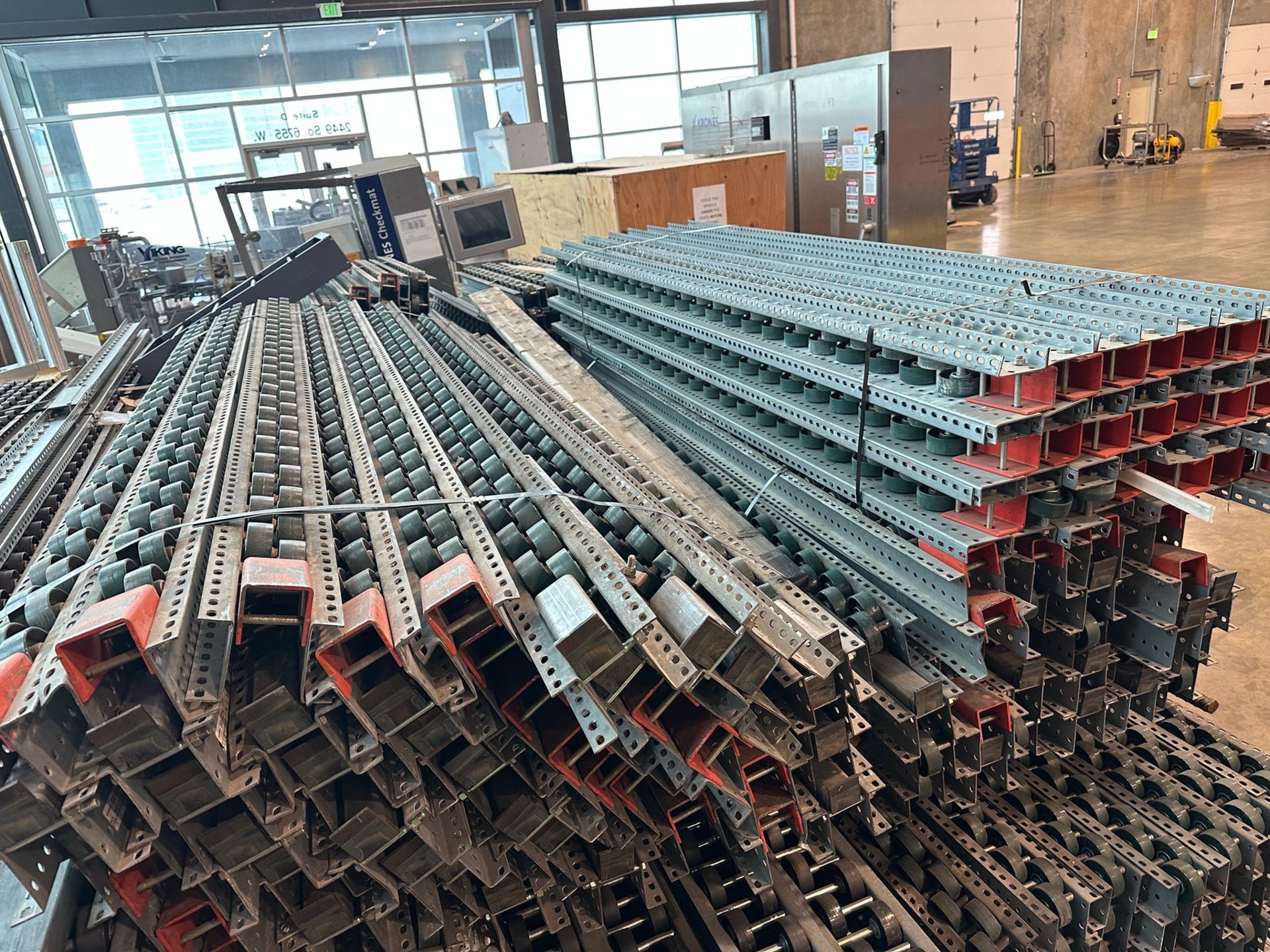 Lot of Interroll Pallet Racking Rollers - Approx. (150) Total Pieces at 5" x 100" | Rig Fee $350 - Image 4 of 5