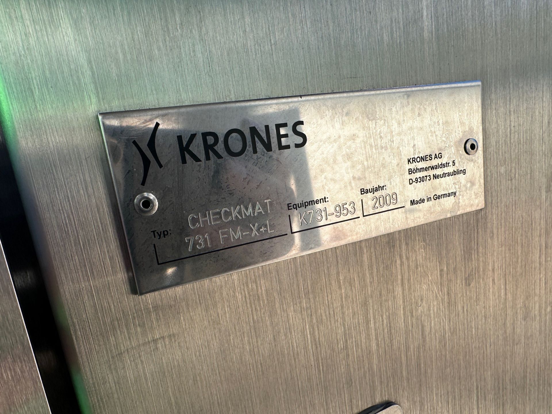 Krones Checkmate Krones Checkmat 731 FM-X+L Fill Level, Cap and Label Inspection System ...