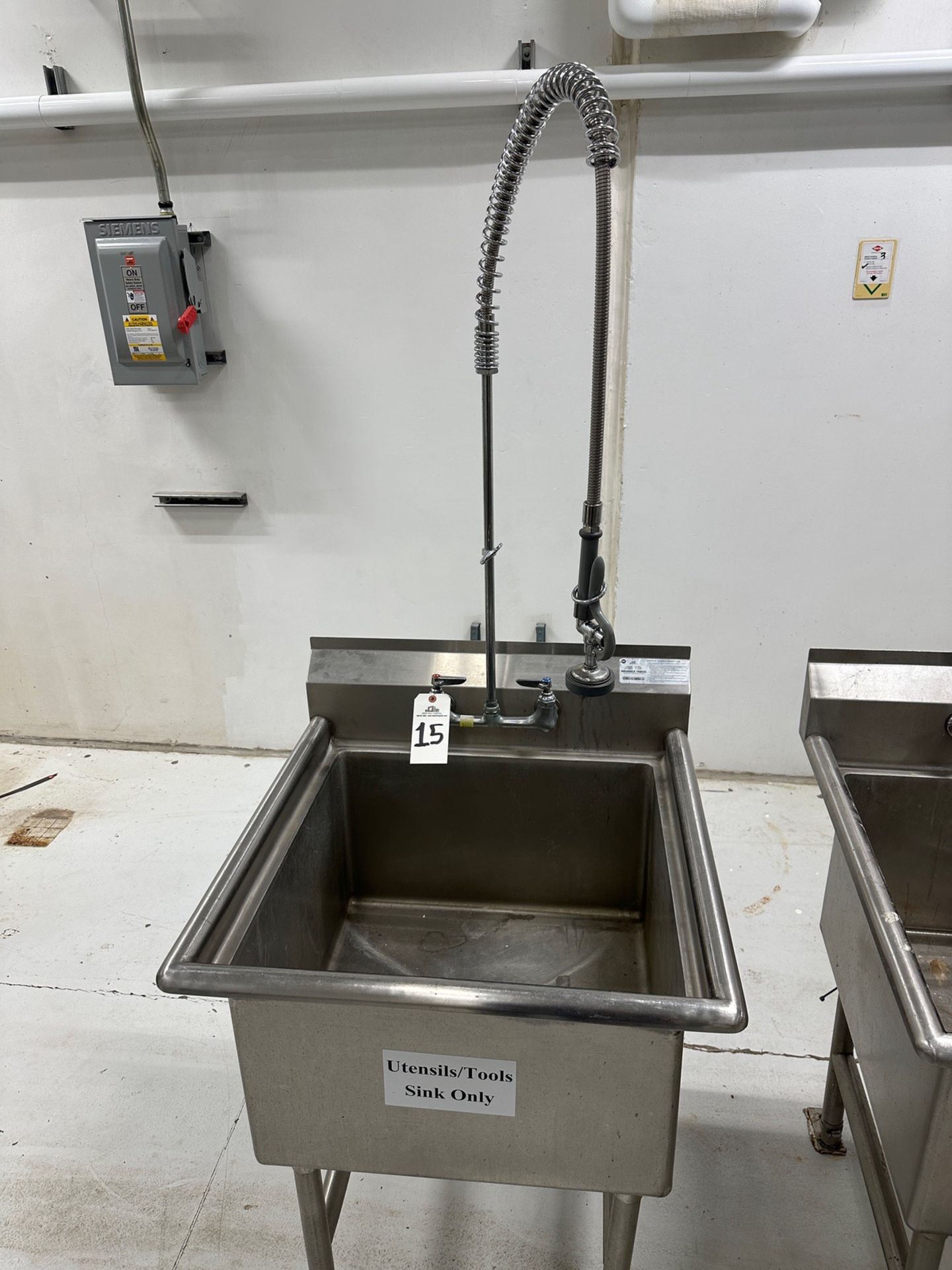 Advance Tabco Stainless Steel Utility Sink with Sprayer (Approx. 30" x 29") | Rig Fee $20