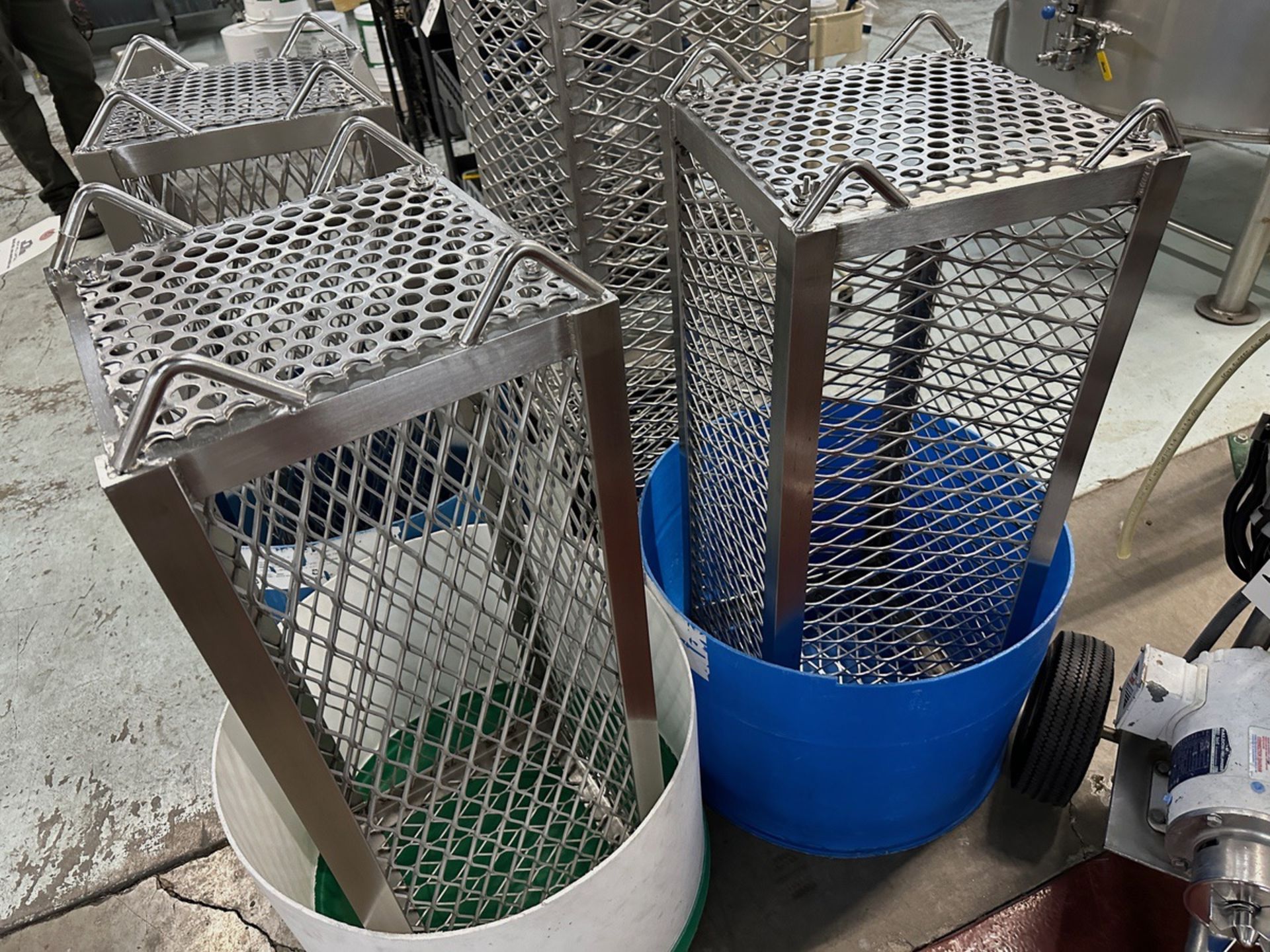 Lot of (4) Stainless Steel Ingredient Cages (Approx. 1' x 1' x 3') | Rig Fee $40 - Image 3 of 3
