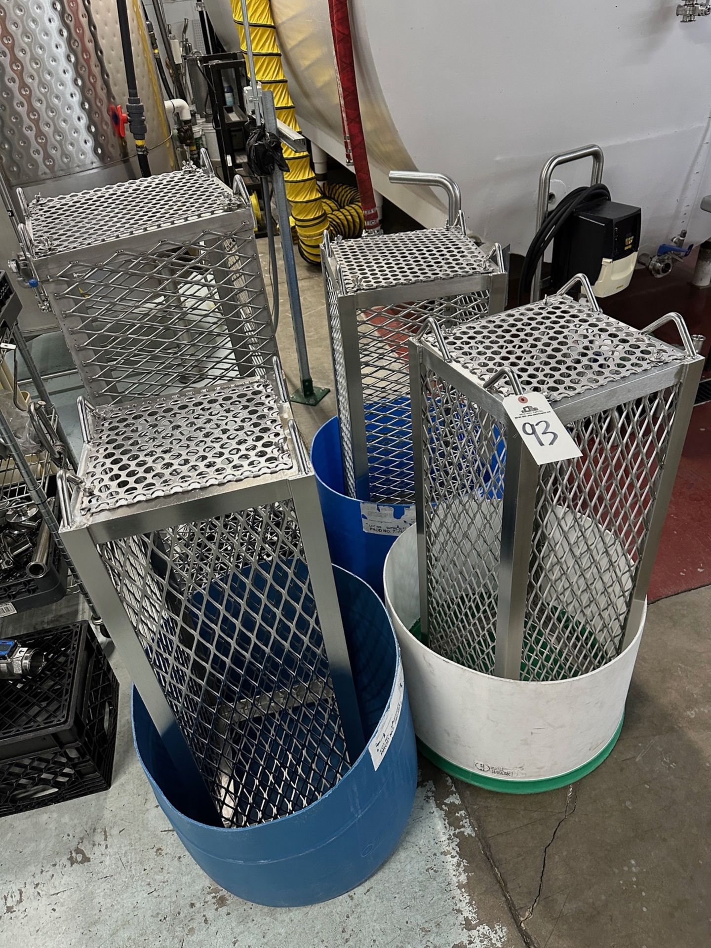 Lot of (4) Stainless Steel Ingredient Cages (Approx. 1' x 1' x 3') | Rig Fee $40