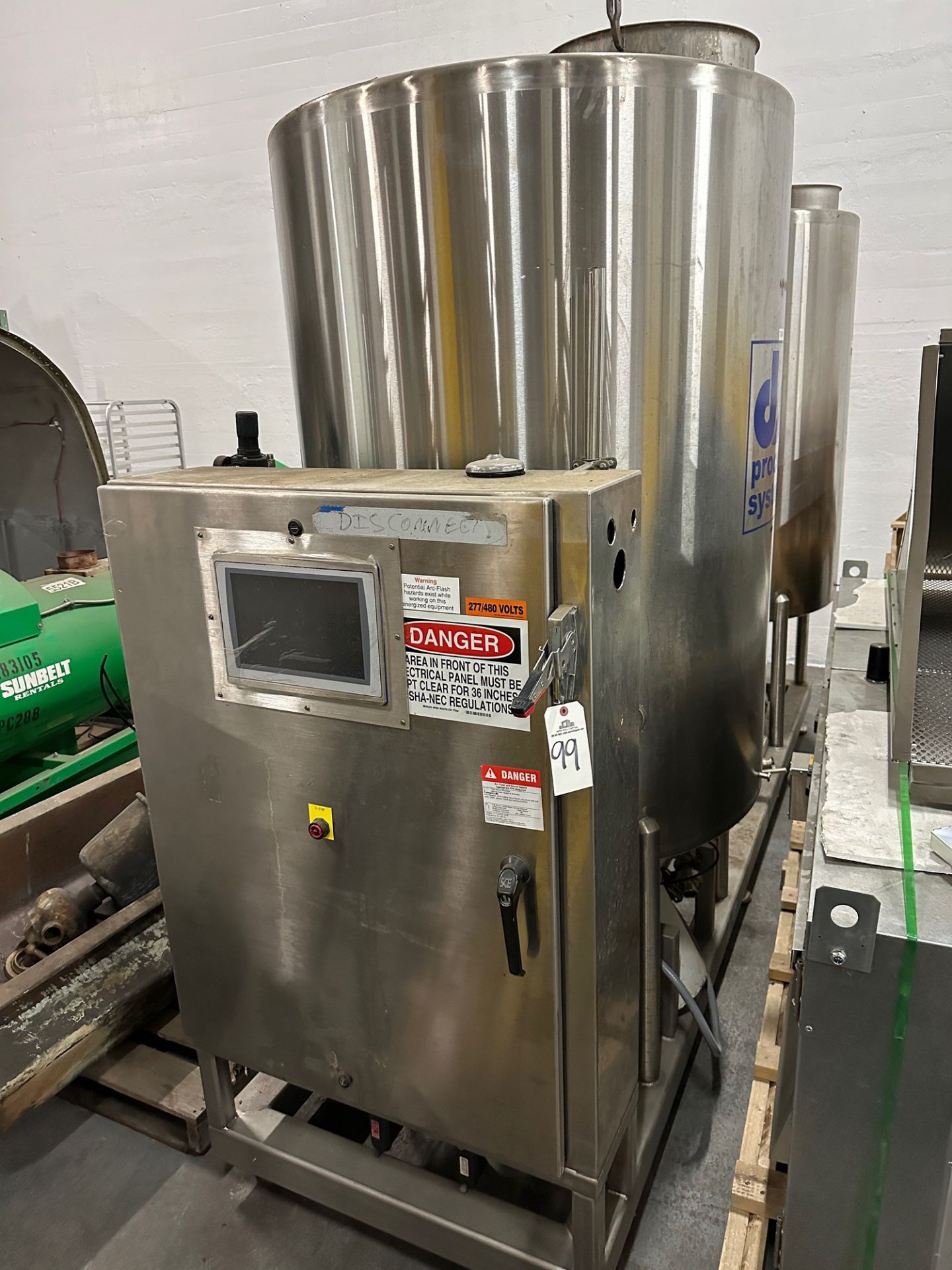 DSI Process Systems Stainless Steel Blending Skid with (2) 500 Gallon Tanks, (2) Ba | Rig Fee $650