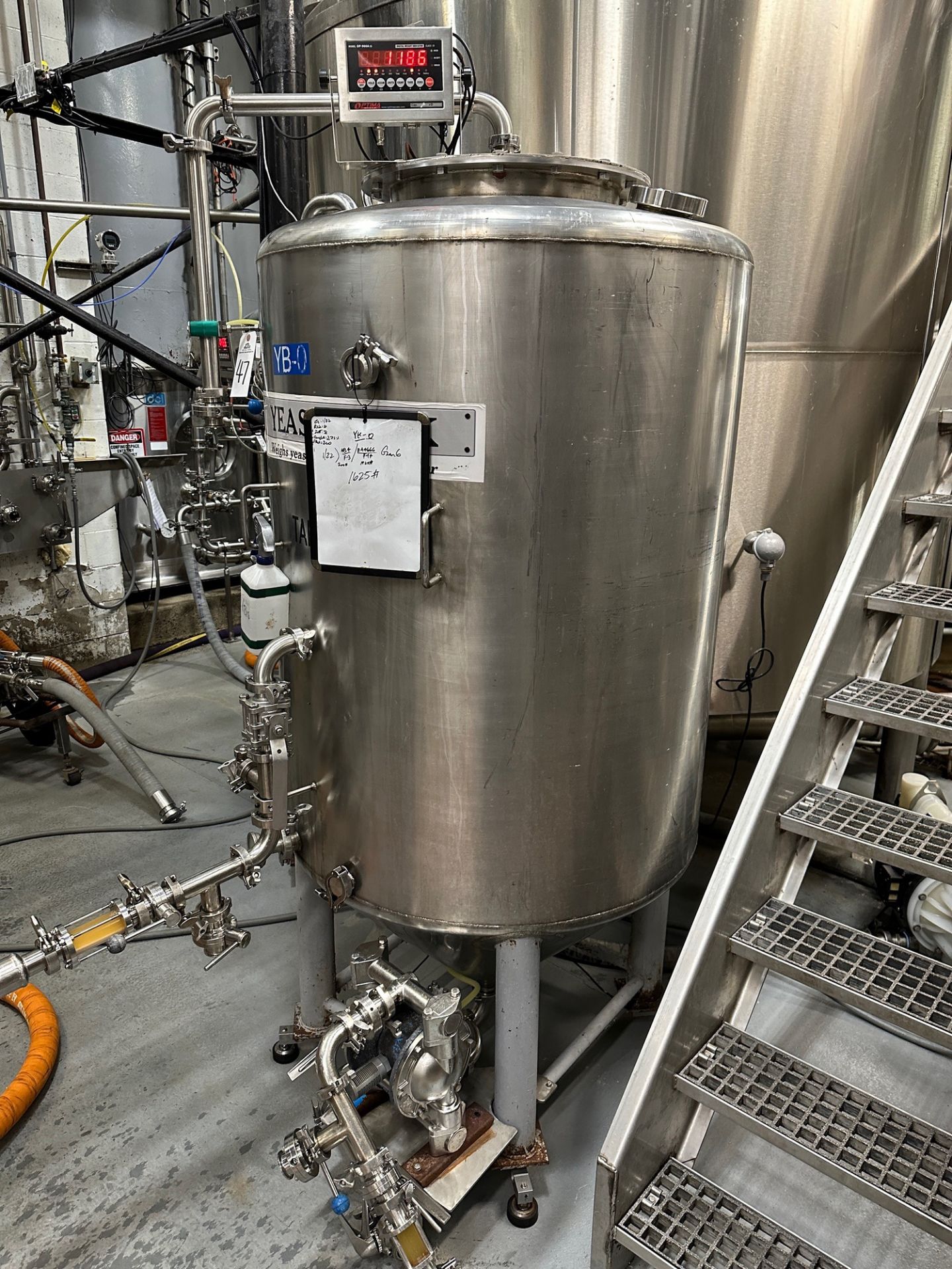 280 Gallon Yeast Pitching Brink on Optima Load Cells | Rig Fee $600 - Image 2 of 4