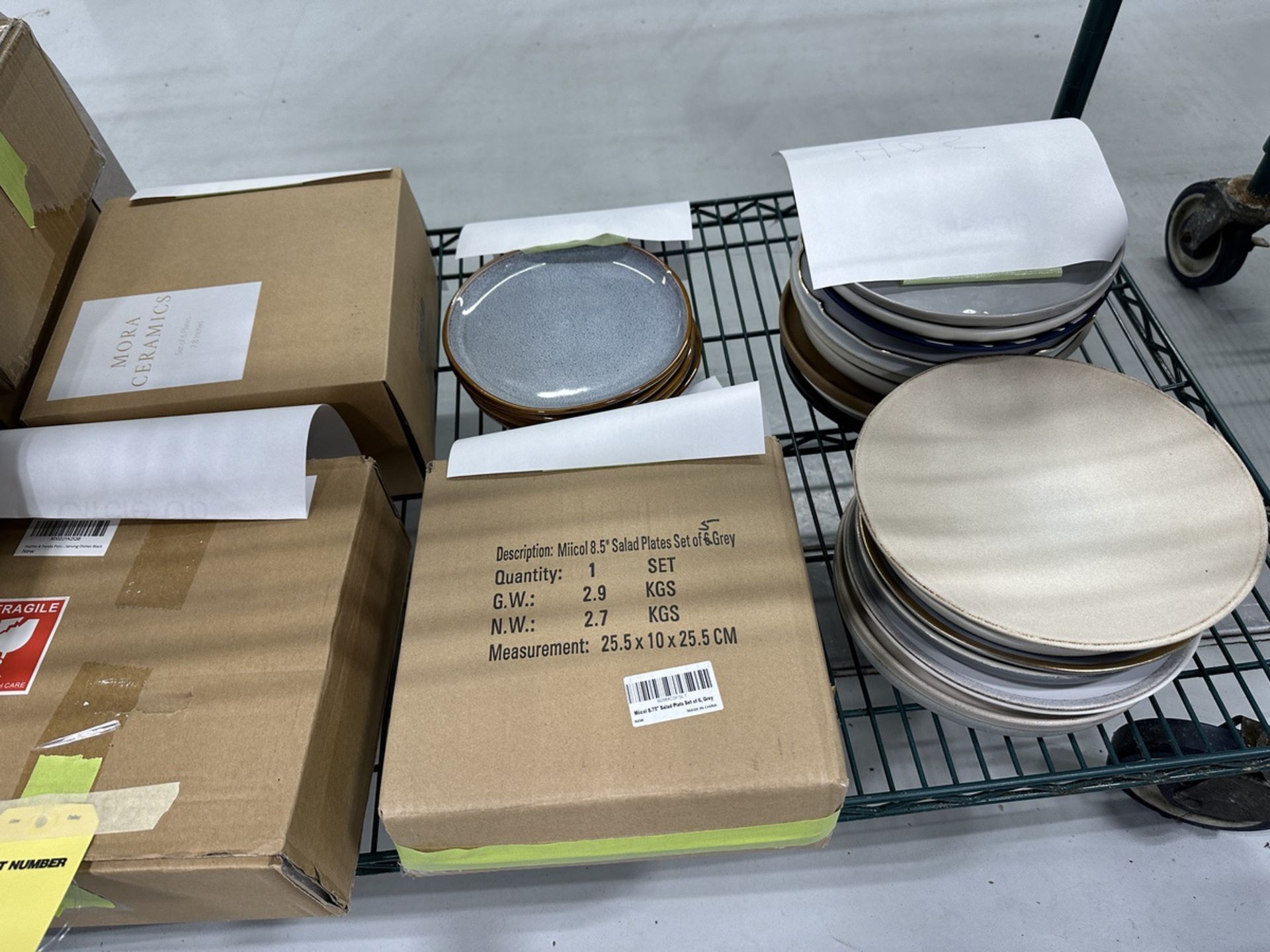 LOT Asst. Marble Lazy Susans, Cutting Trays, Bowls, Porcelain Plates on (2) Shelves | Rig Fee $75 - Image 5 of 5
