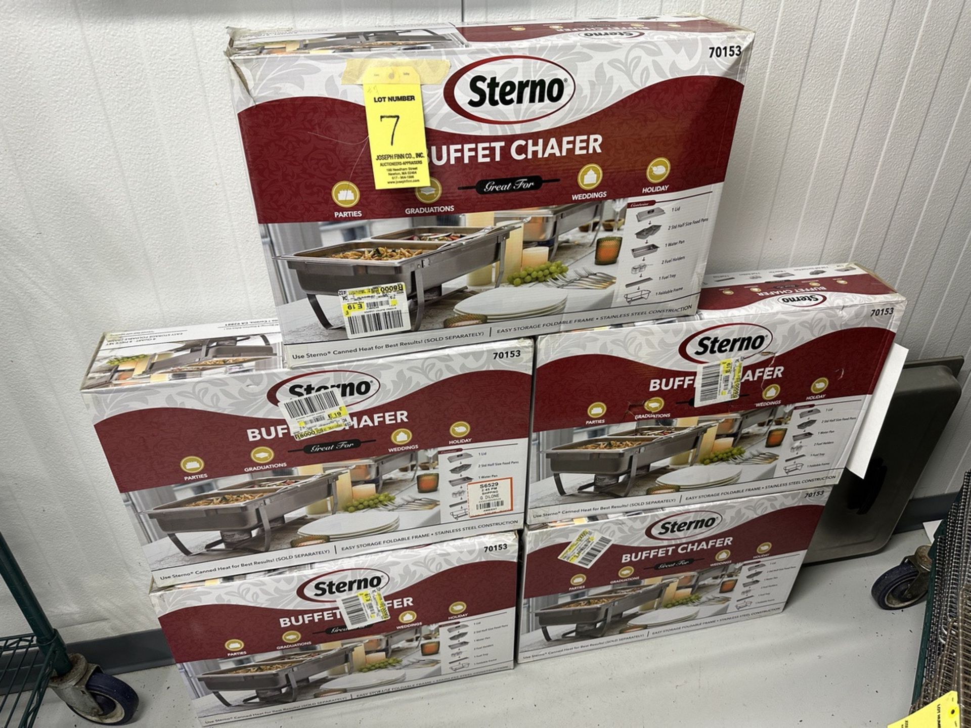 Lot (5) Sterno Buffet Chafers in Boxes | Rig Fee $25