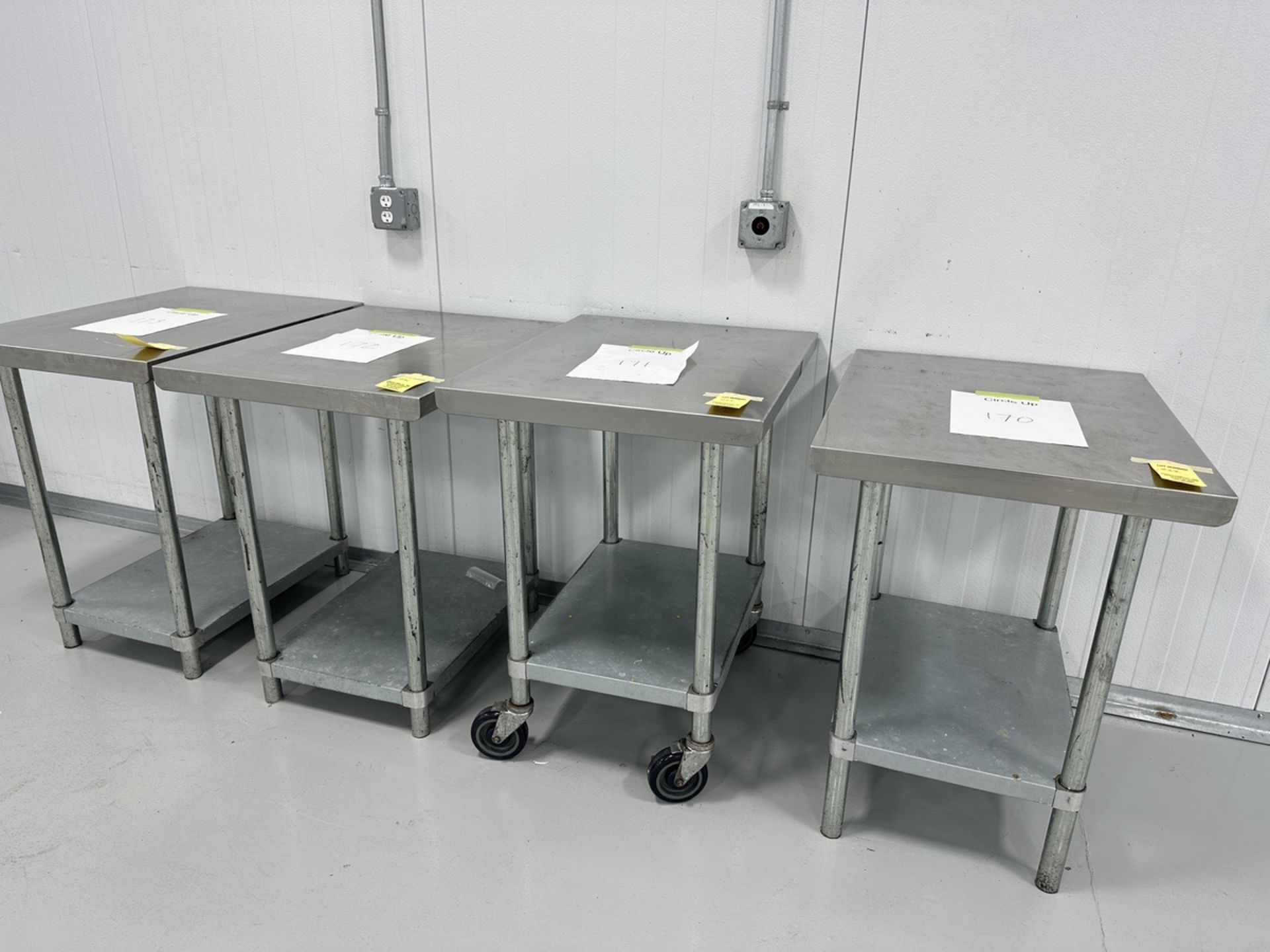 LOT (4) 2' x 30" Asst. Stainless Steel Tables | Rig Fee $50