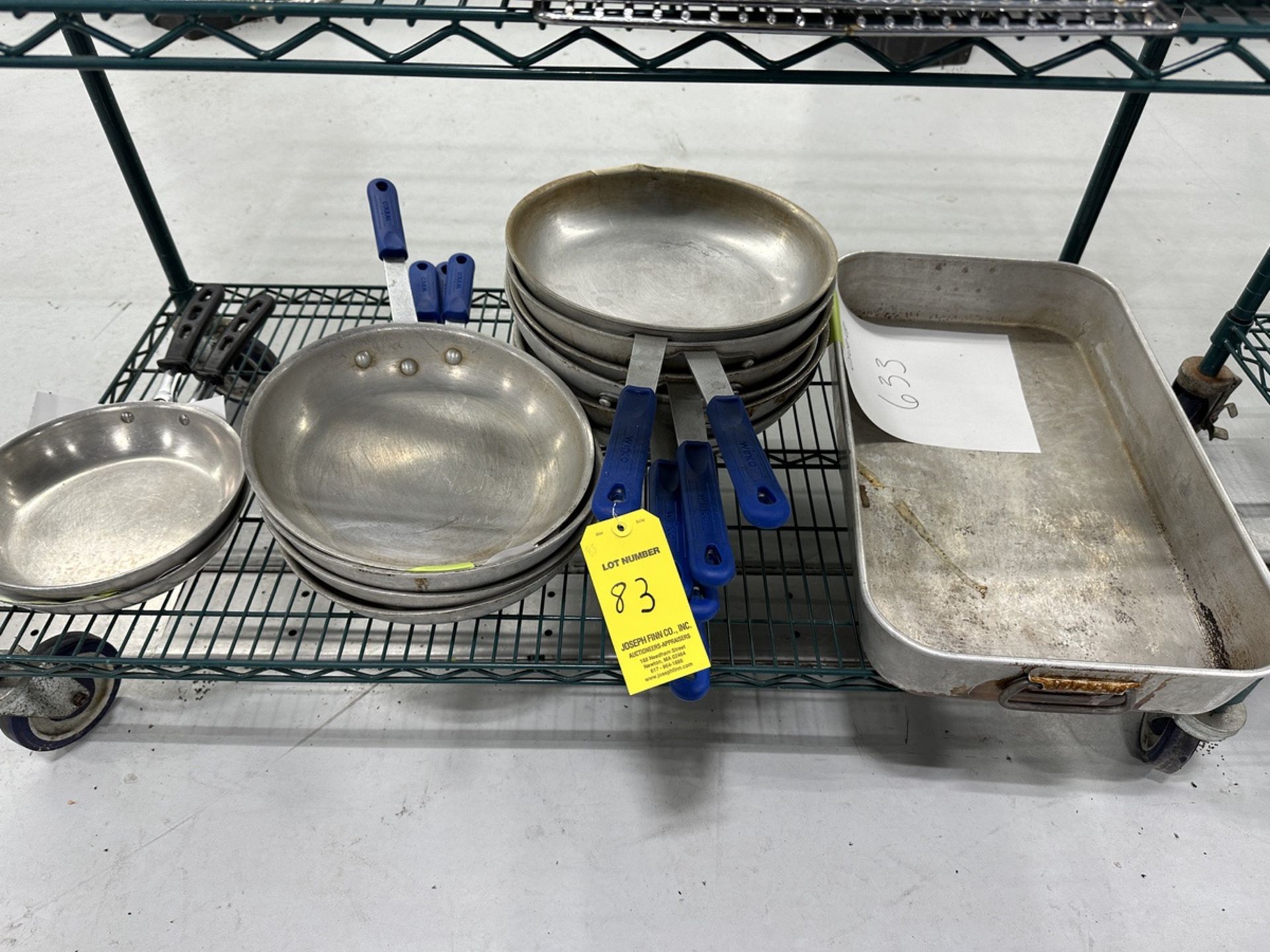 LOT Asst. Pans and Tray on Bottom Shelf | Rig Fee $25