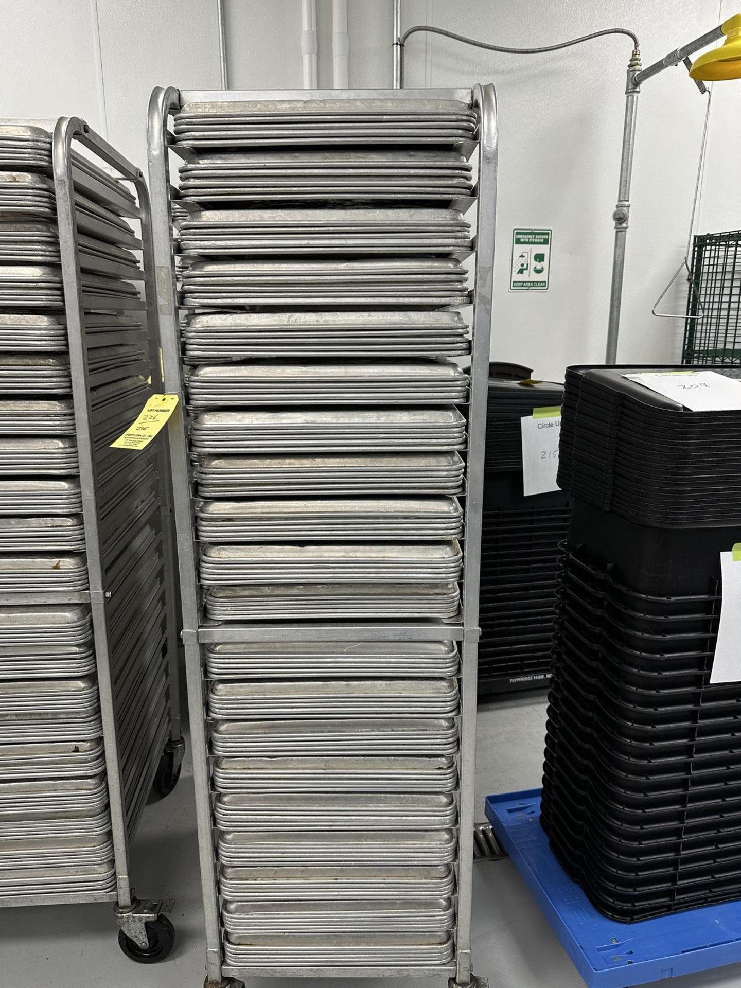 LOT (200) Aluminum Trays w/ (2) Port. Carts | Rig Fee $100