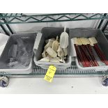 Asst. Plastic Scoops, Spatulas in 3 Bins | Rig Fee $30