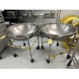LOT (2) Port. Mixing Bowls, Stainless Steel, 30' Dia. | Rig Fee $50